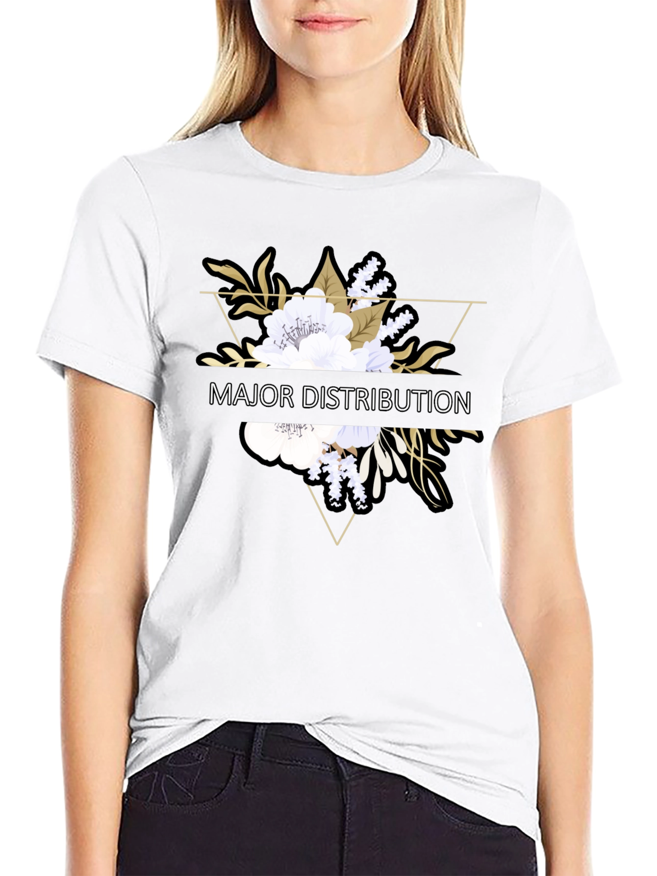 Major Distribution Floral Graphic Tee - Black