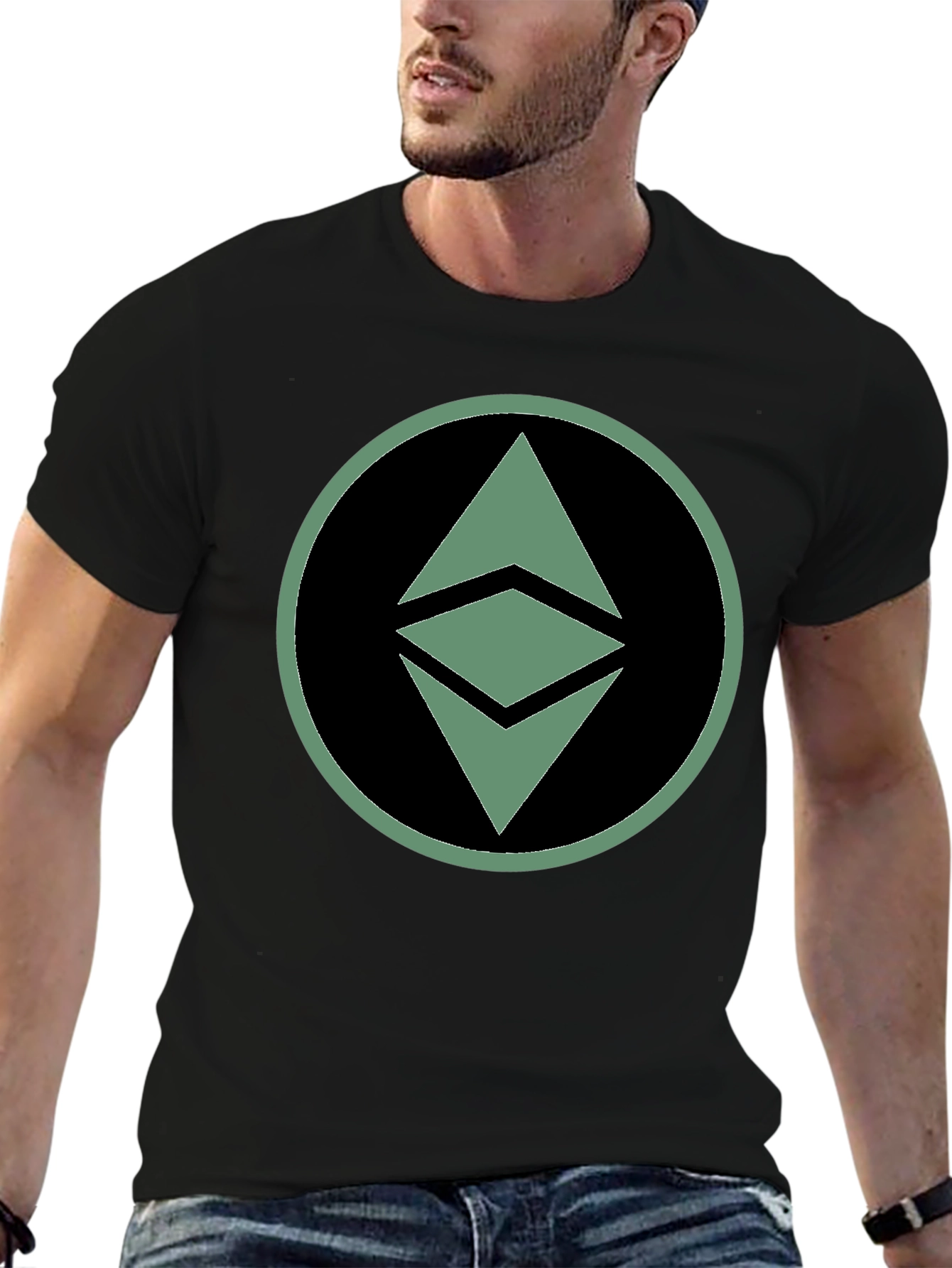 Ethereum Crypto Logo Graphic T-Shirt - Black