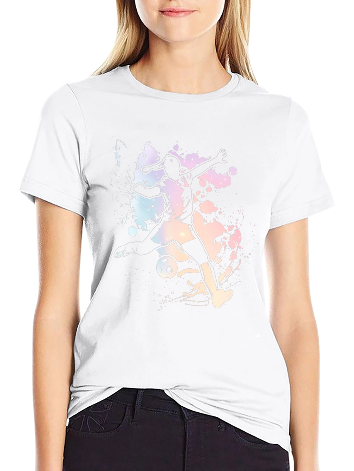 Soccer Player Graphic Print T-Shirt