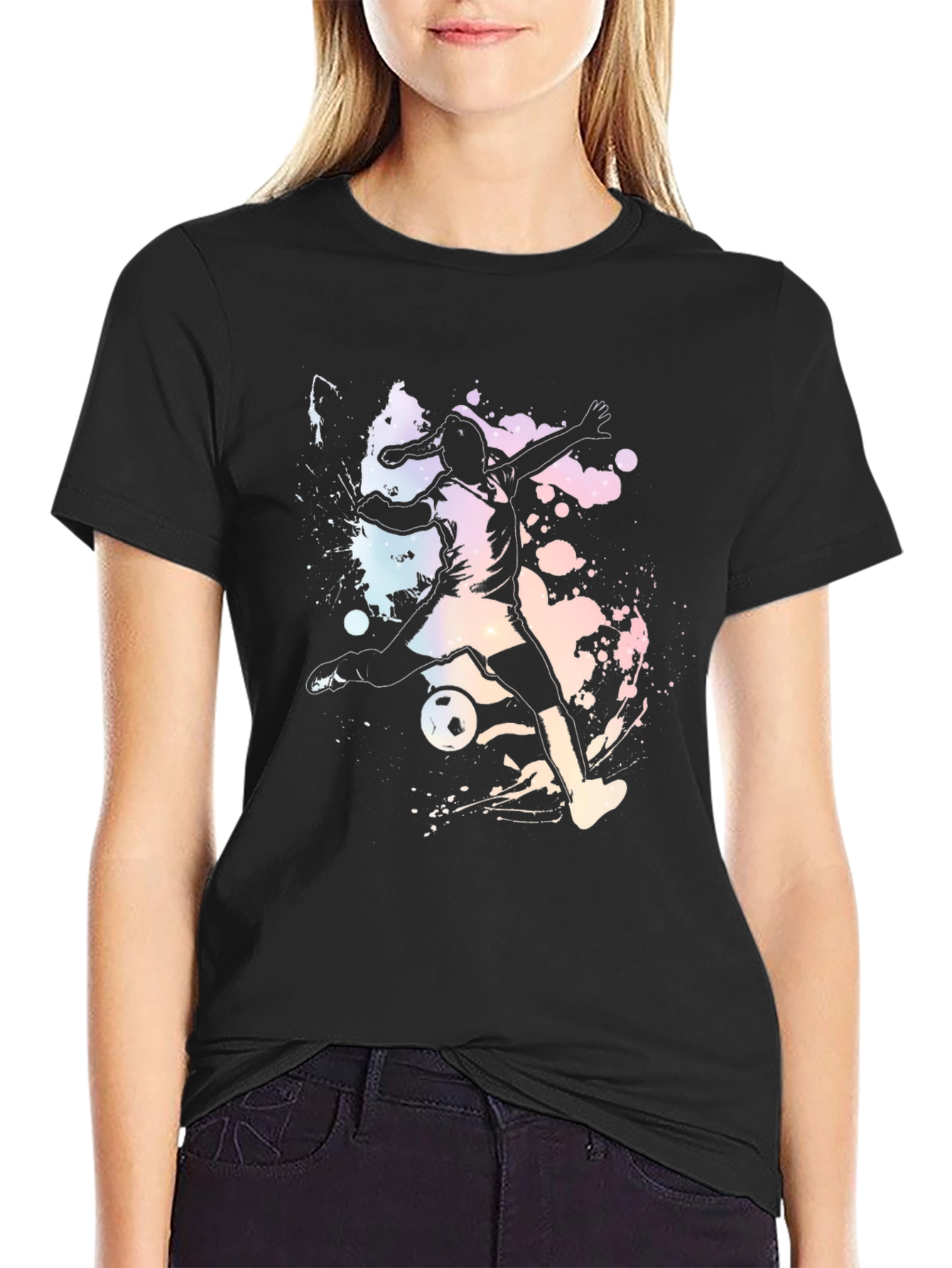 Soccer Player Graphic Print T-Shirt