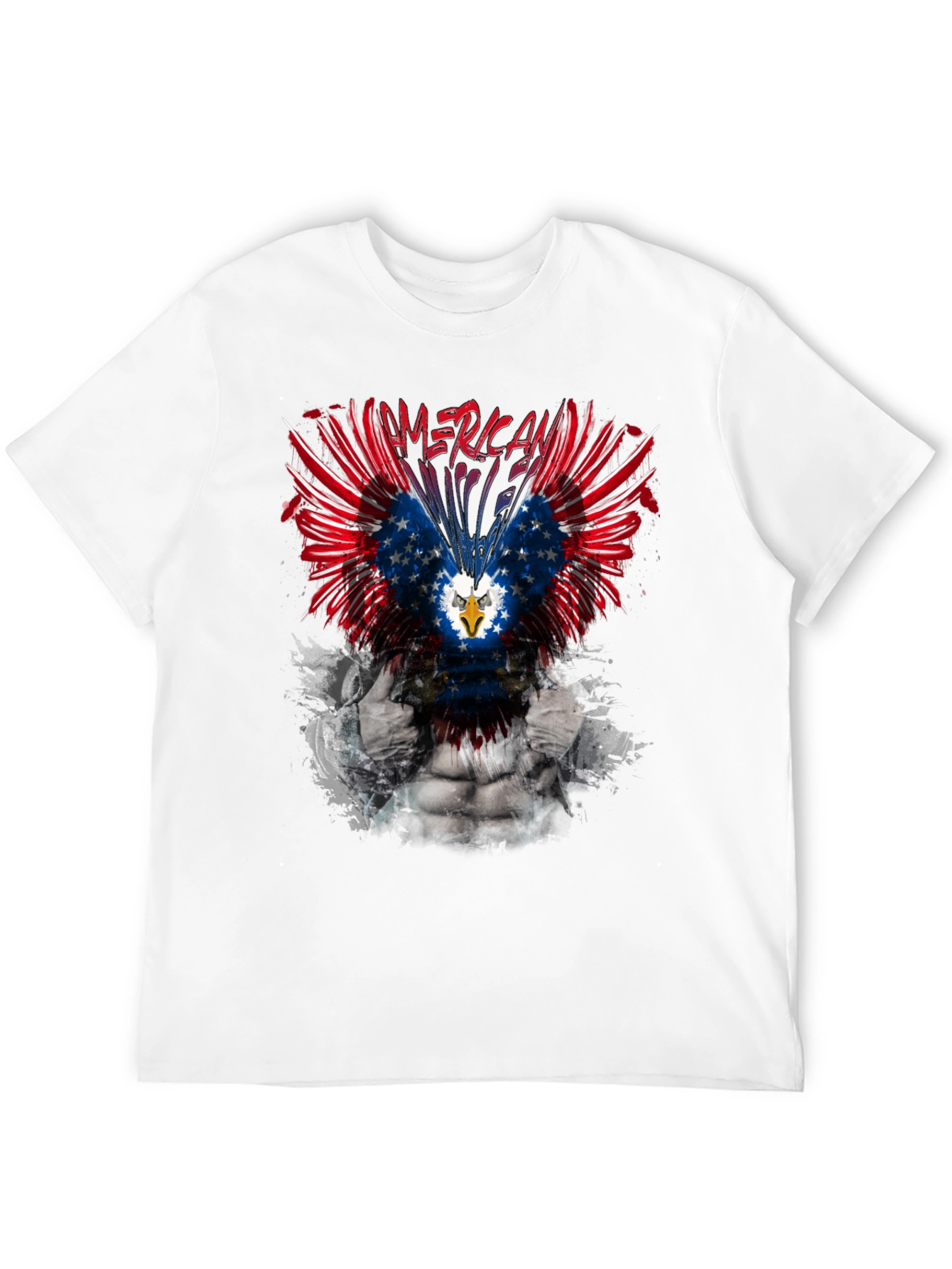 Patriotic American Eagle Graphic Print T-Shirt
