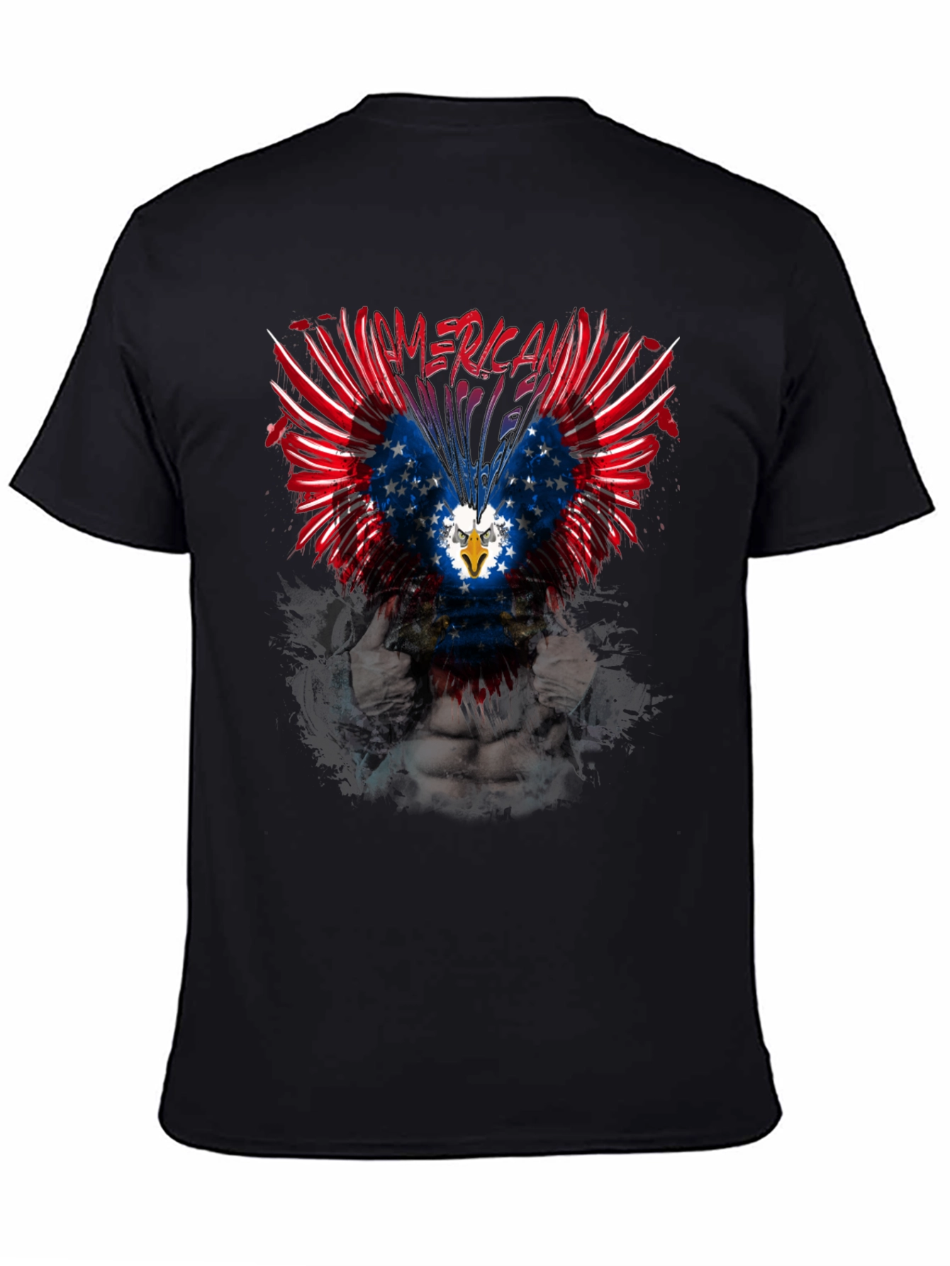Patriotic American Eagle Graphic Print T-Shirt