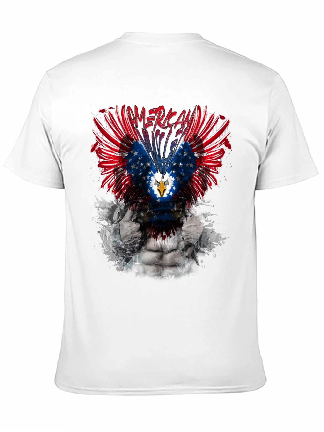 Patriotic American Eagle Graphic Print T-Shirt