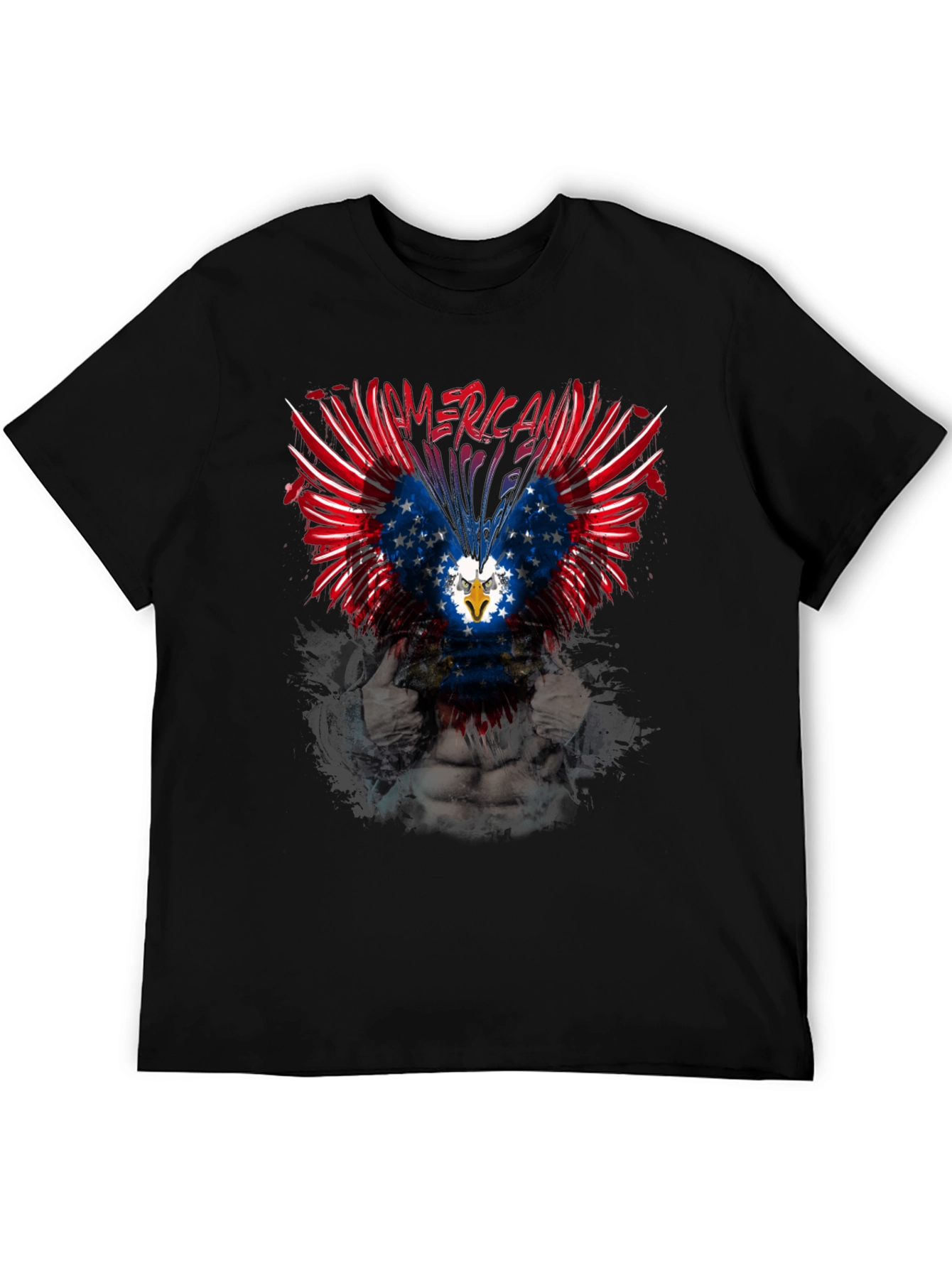 Patriotic American Eagle Graphic Print T-Shirt