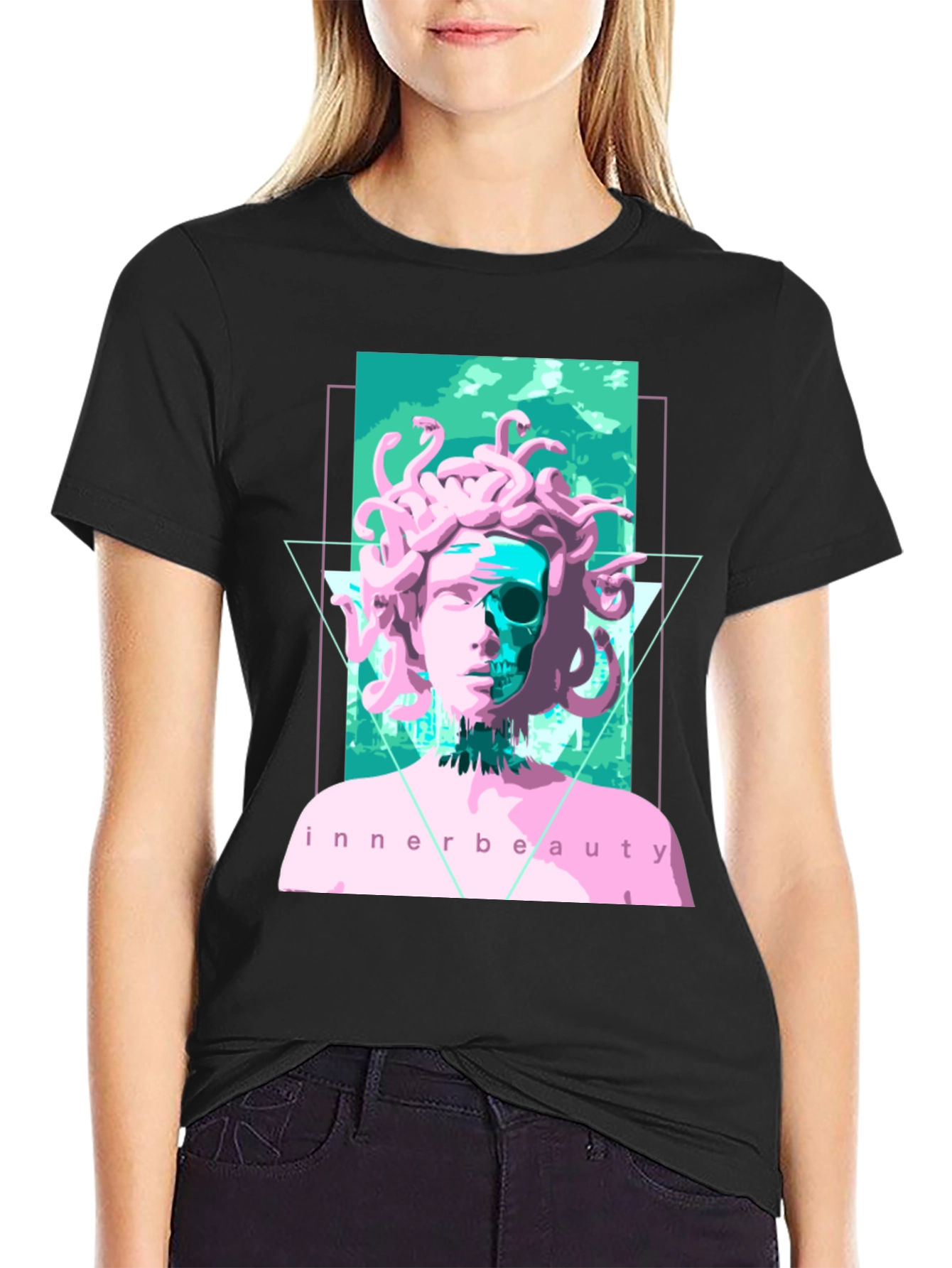 Medusa Inner Beauty Graphic Tee - Black T-Shirt
