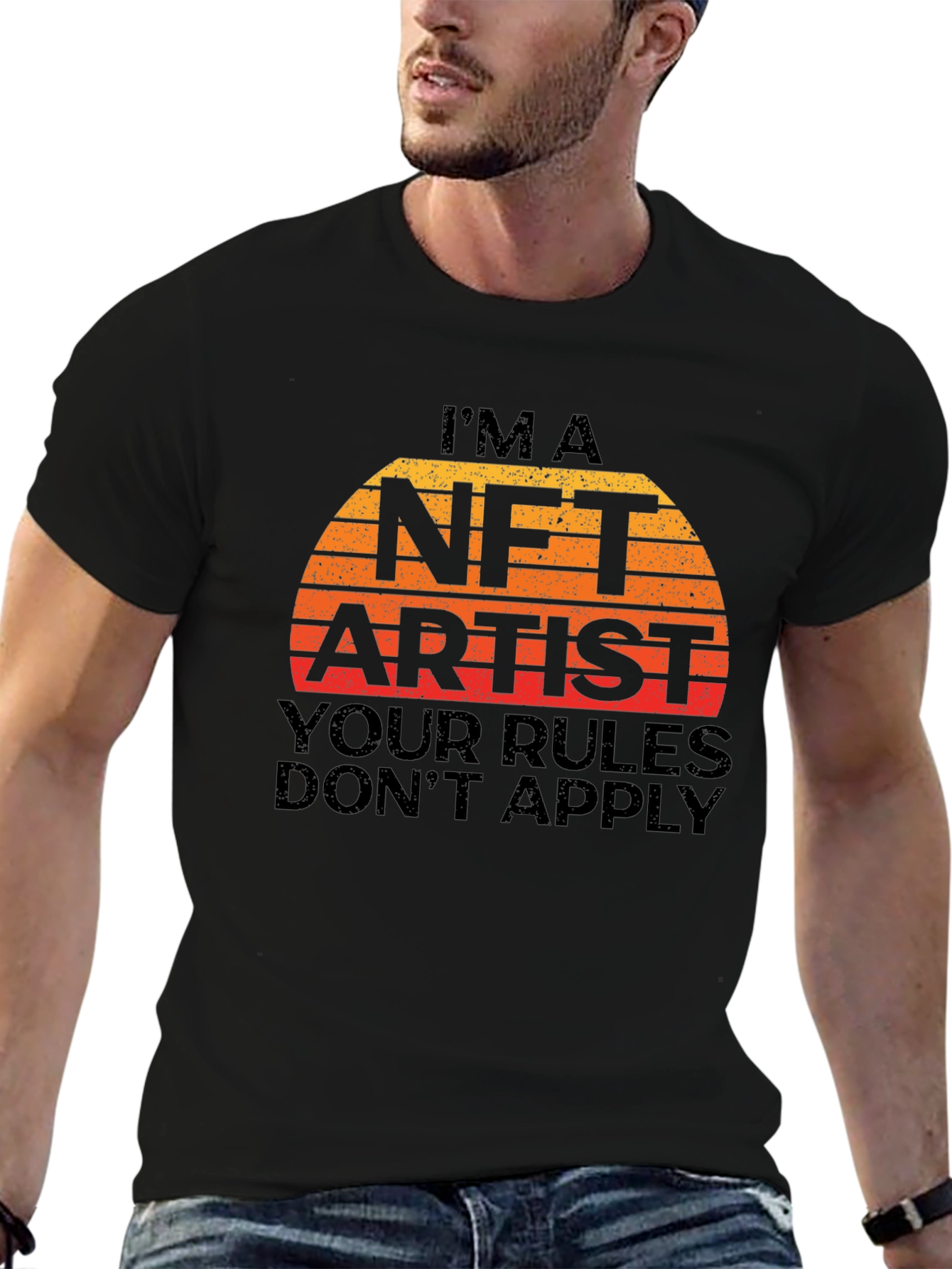 Im A NFT Artist Mens Black Graphic T-Shirt
