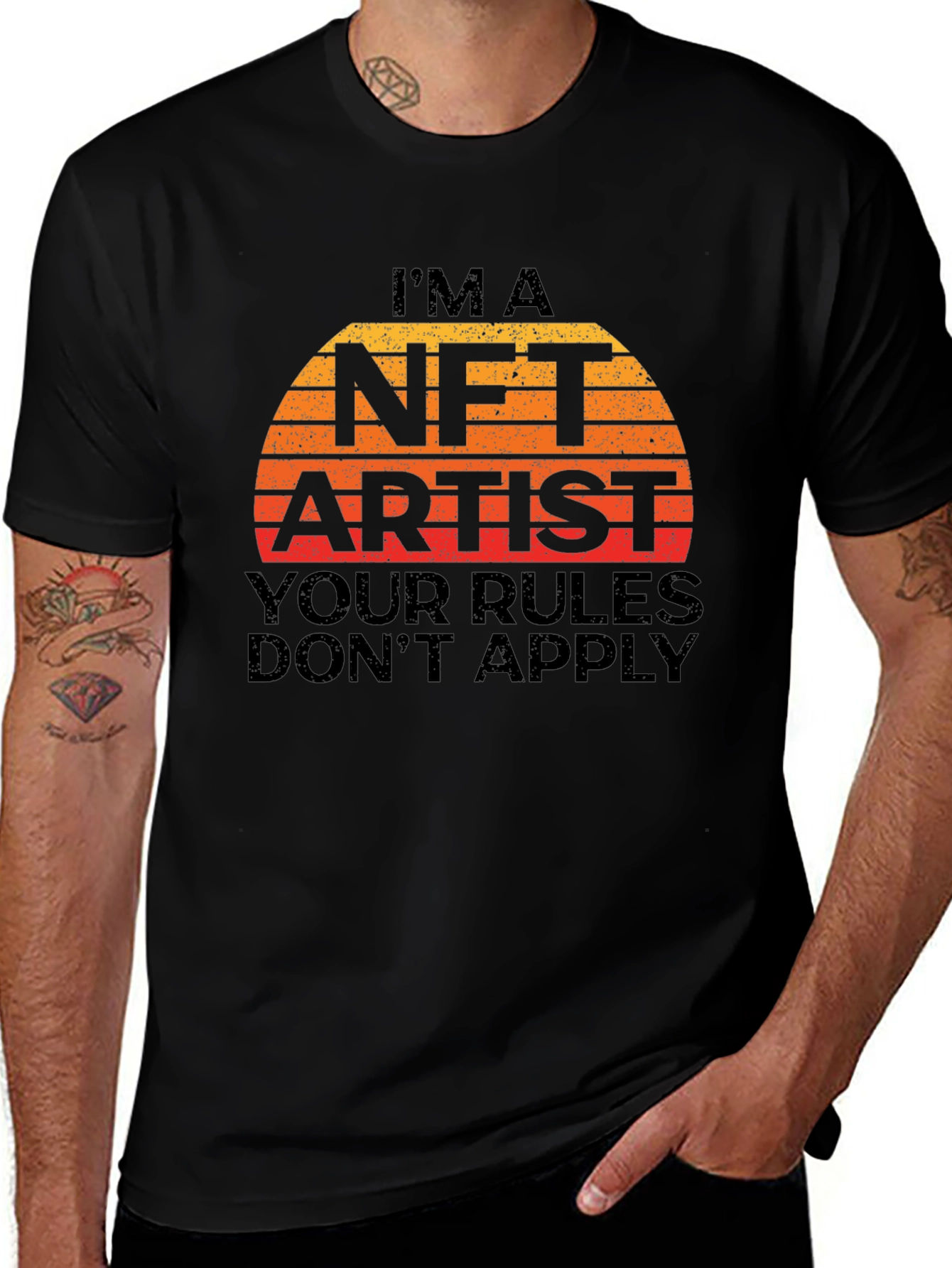 Im A NFT Artist Mens Black Graphic T-Shirt