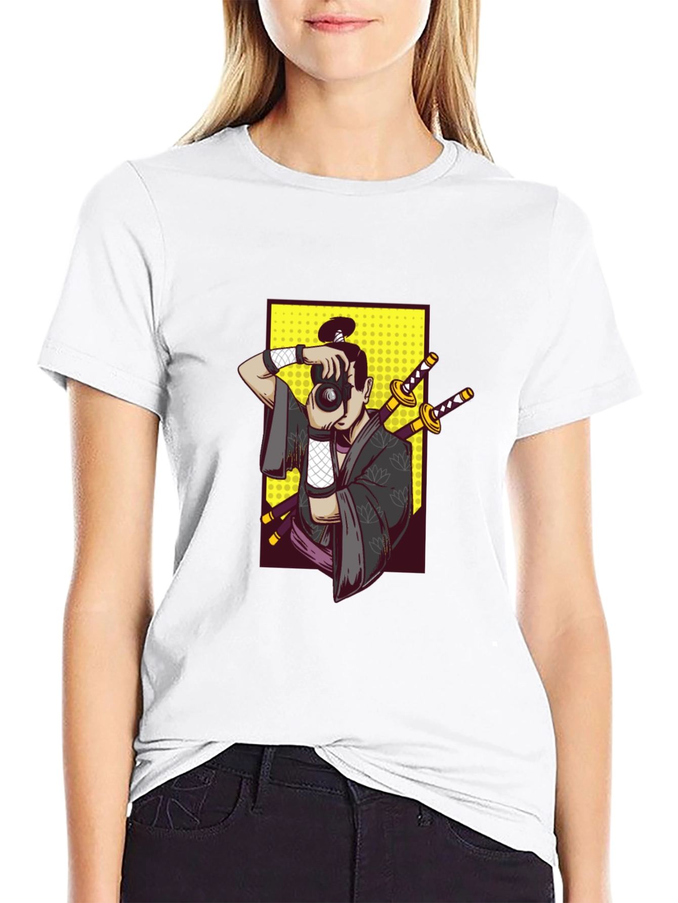 Samurai Photographer Graphic Tee - Unique Design