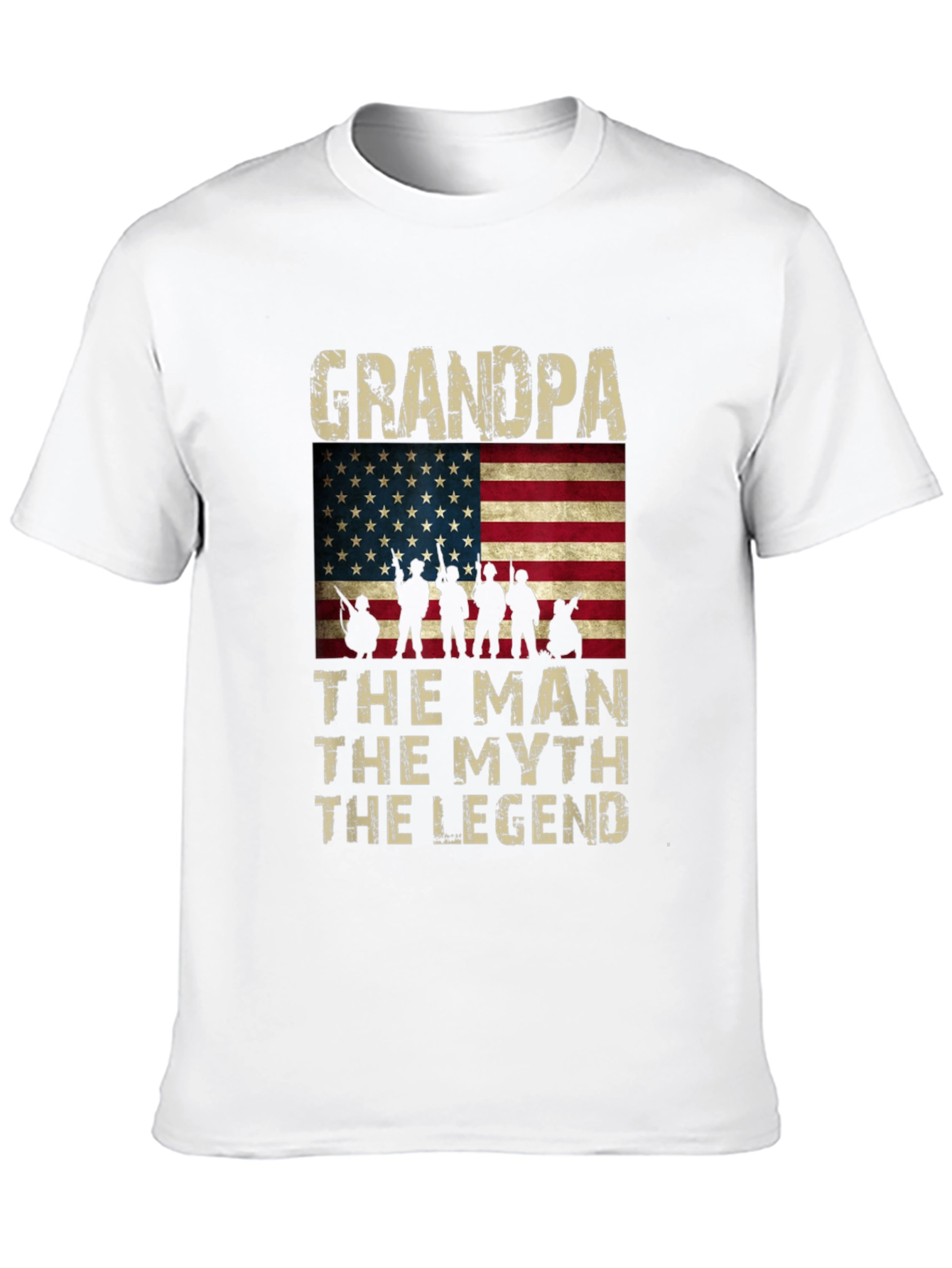 Grandpa The Man Myth Legend American Flag Graphic Tee