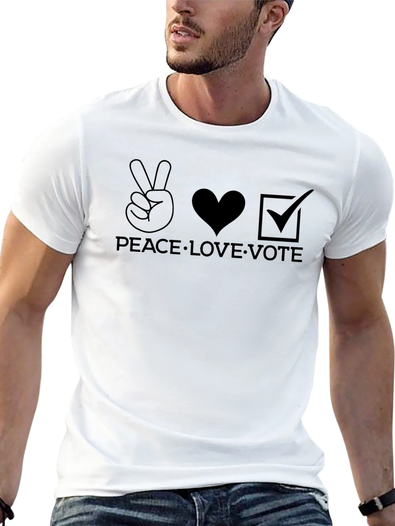 Peace Love Vote Graphic T-Shirt