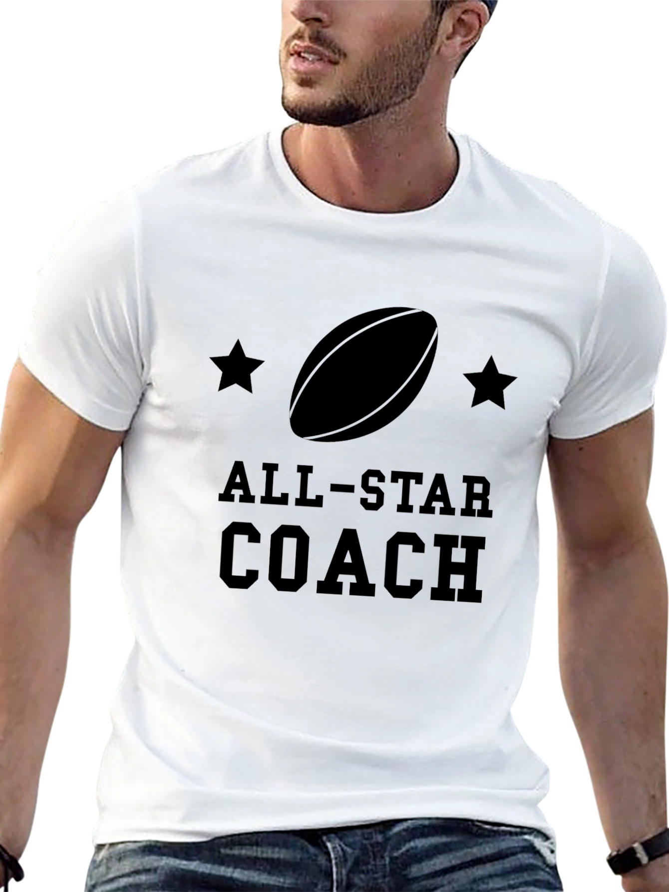 All-Star Coach Graphic Tee - Black Cotton T-Shirt