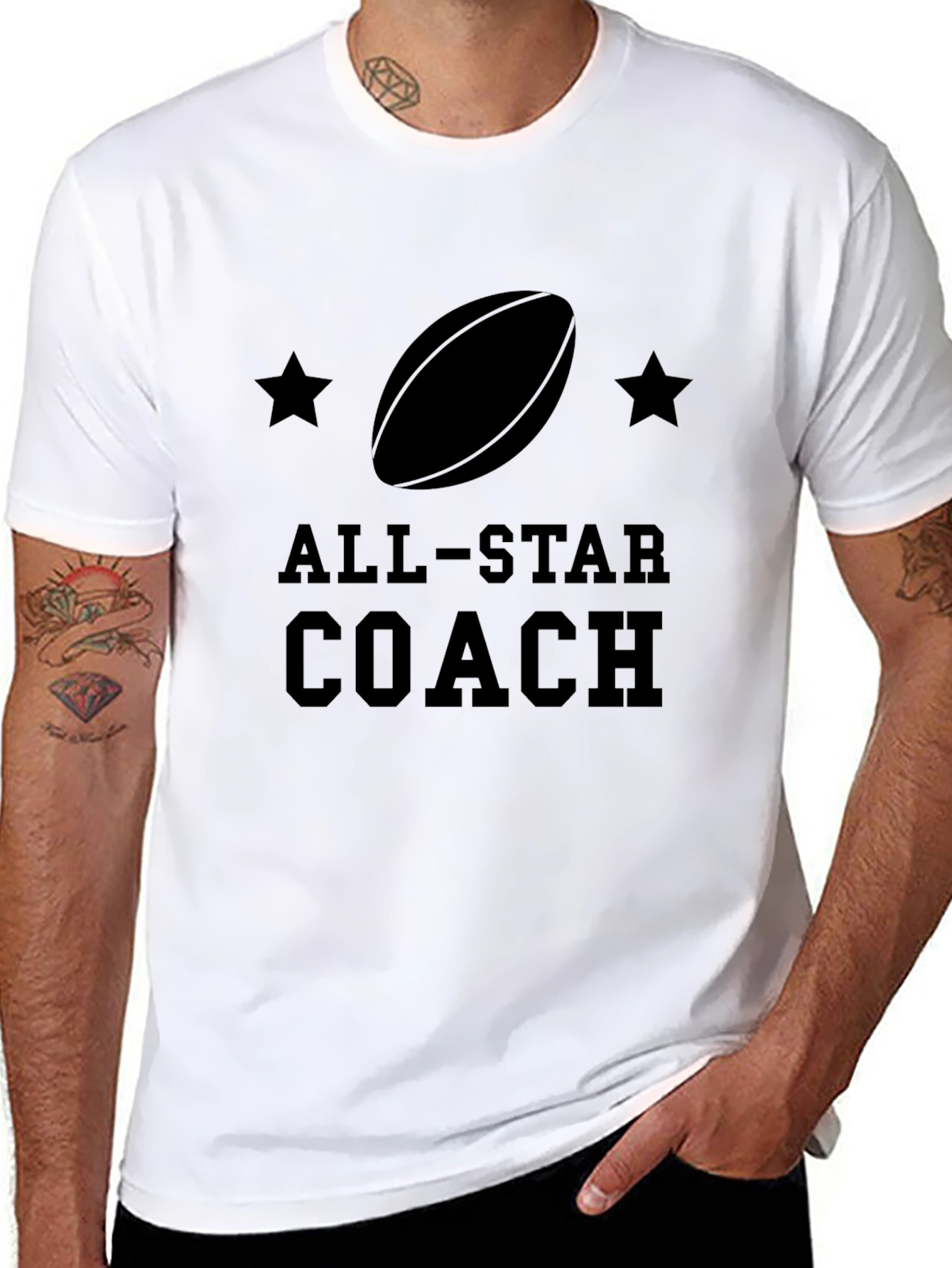 All-Star Coach Graphic Tee - Black Cotton T-Shirt