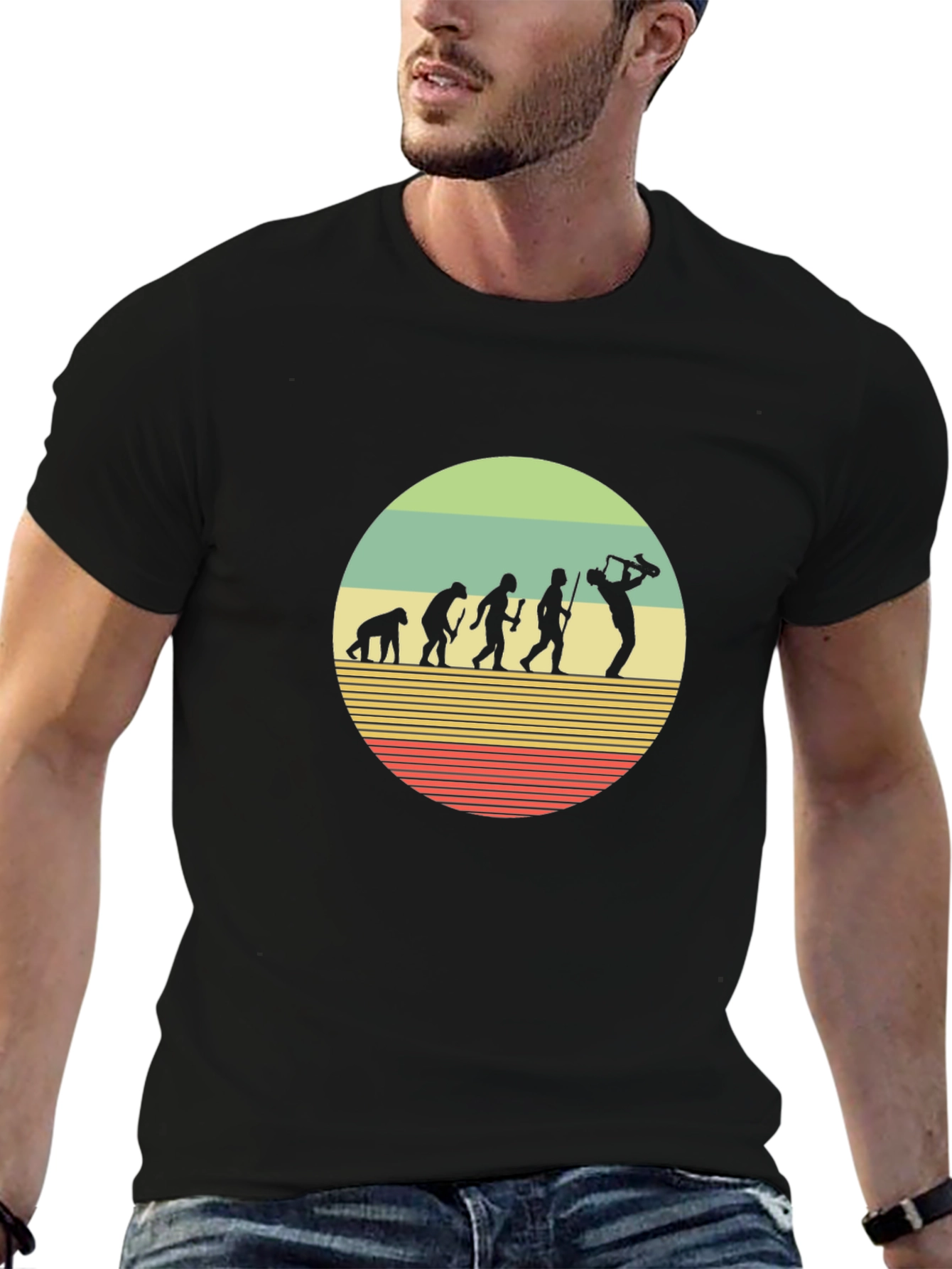 Saxophone Evolution T-Shirt - Musical Humor