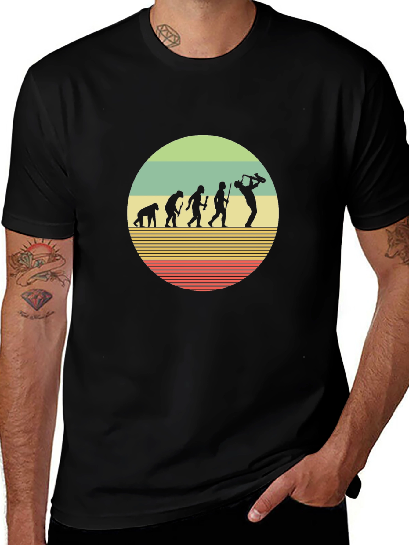 Saxophone Evolution T-Shirt - Musical Humor