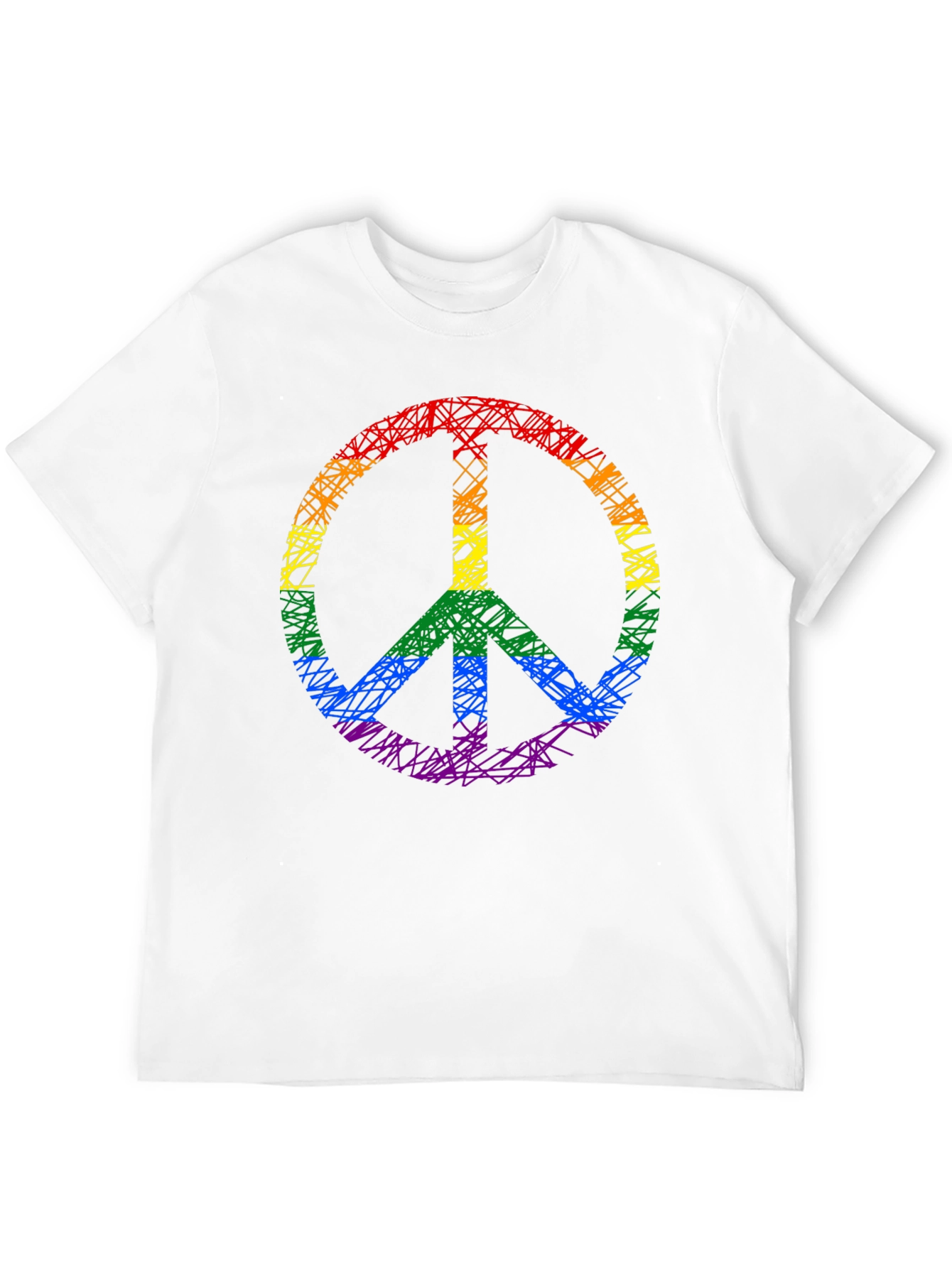 Rainbow Peace Sign Black T-Shirt