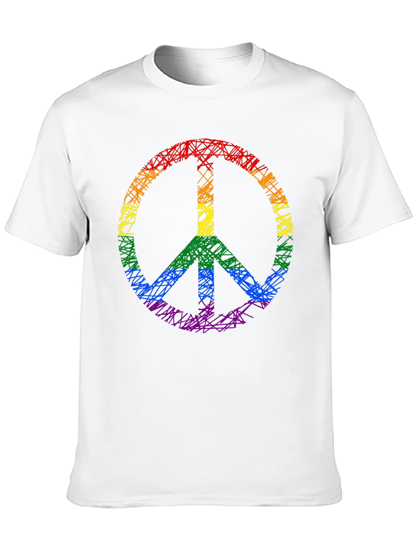 Rainbow Peace Sign Black T-Shirt