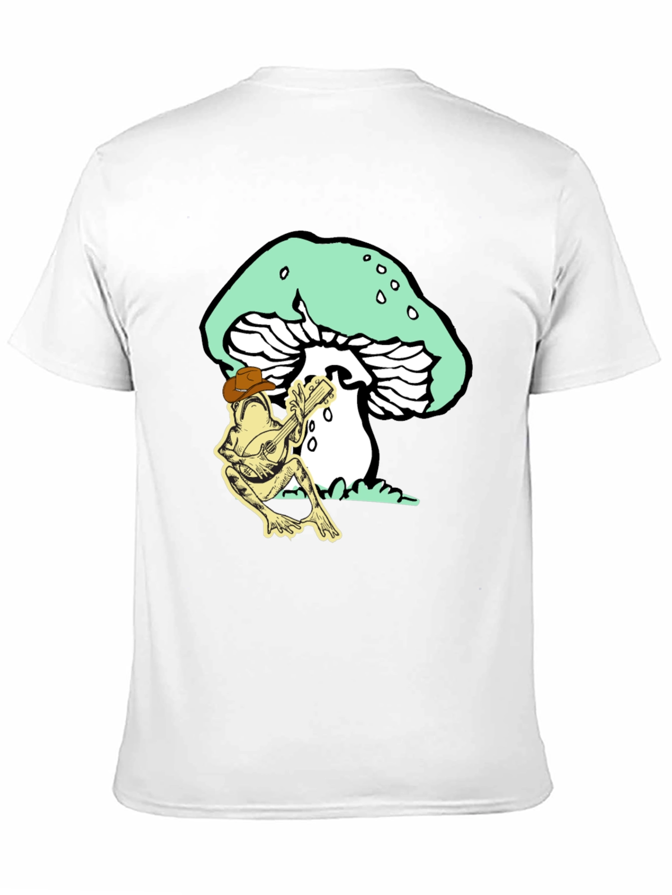 Frog Playing Guitar Mushroom T-Shirt