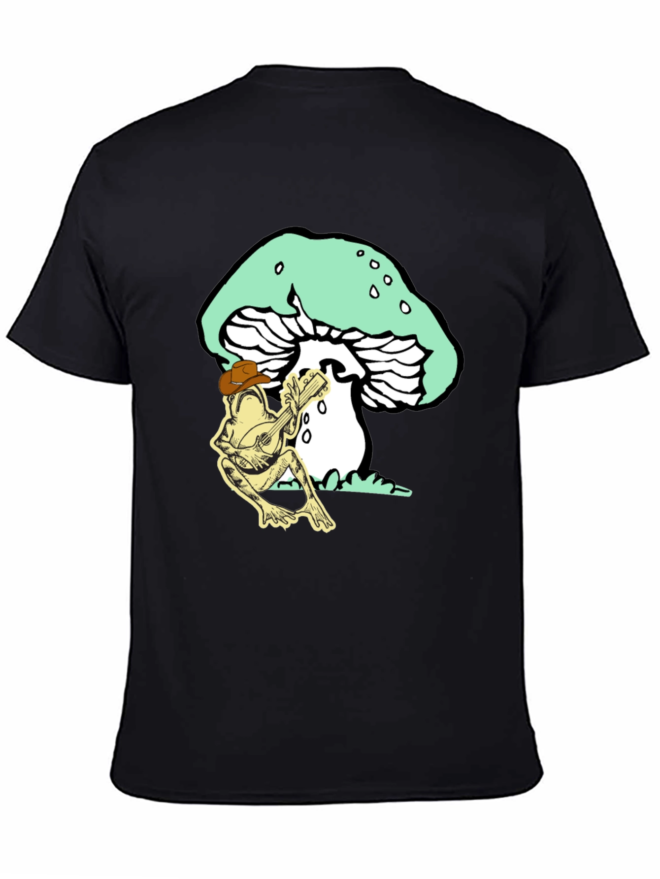 Frog Playing Guitar Mushroom T-Shirt