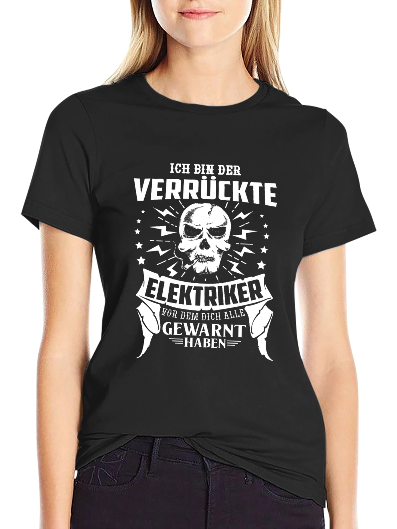 Crazy Electrician Skull T-Shirt