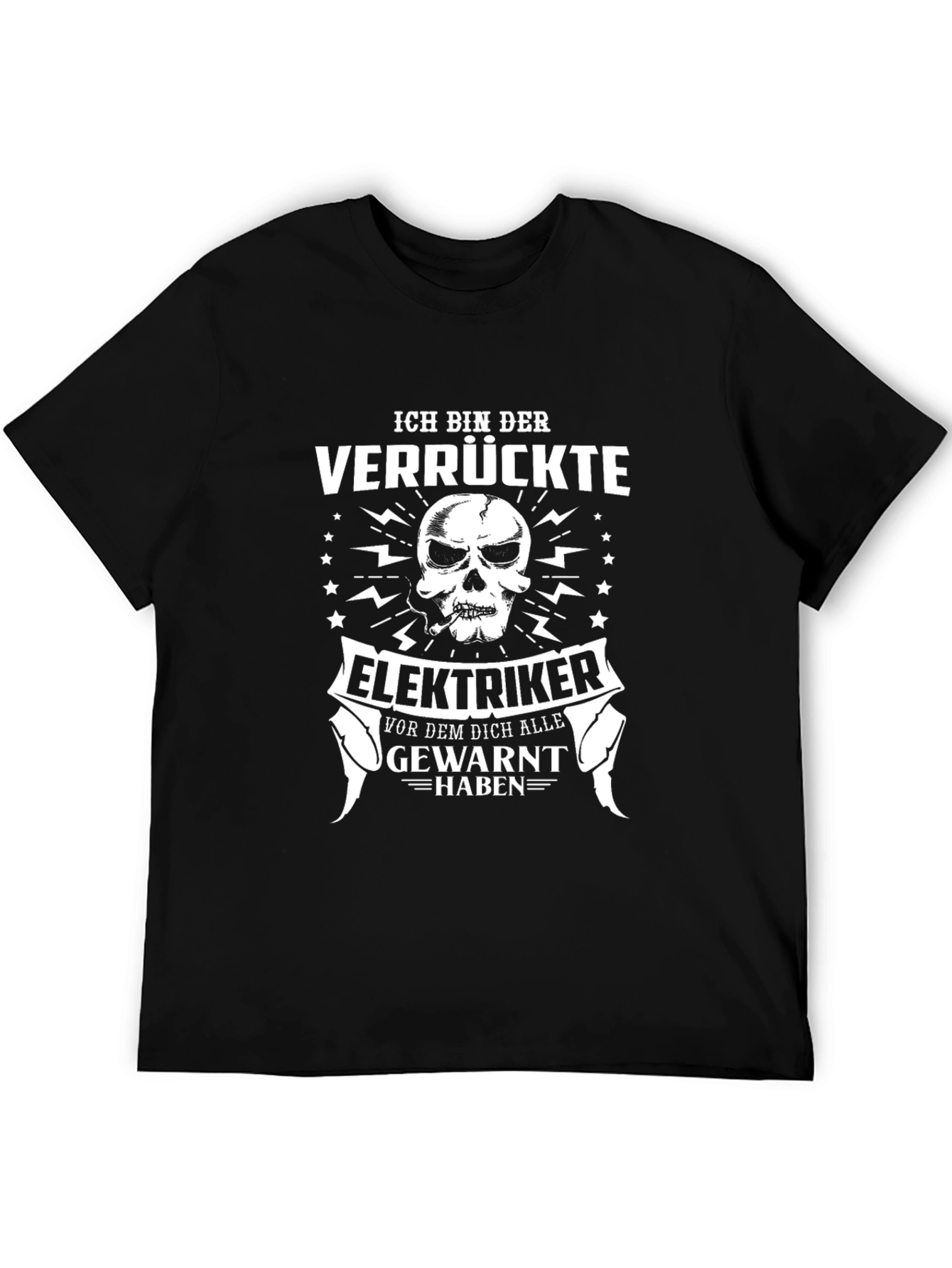Crazy Electrician Skull T-Shirt