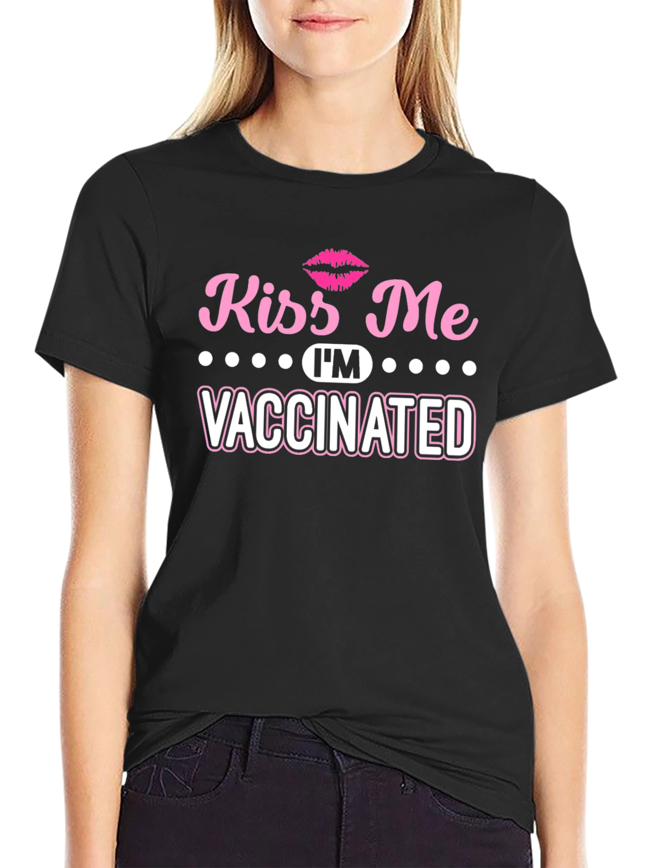 Kiss Me Im Vaccinated Graphic T-Shirt