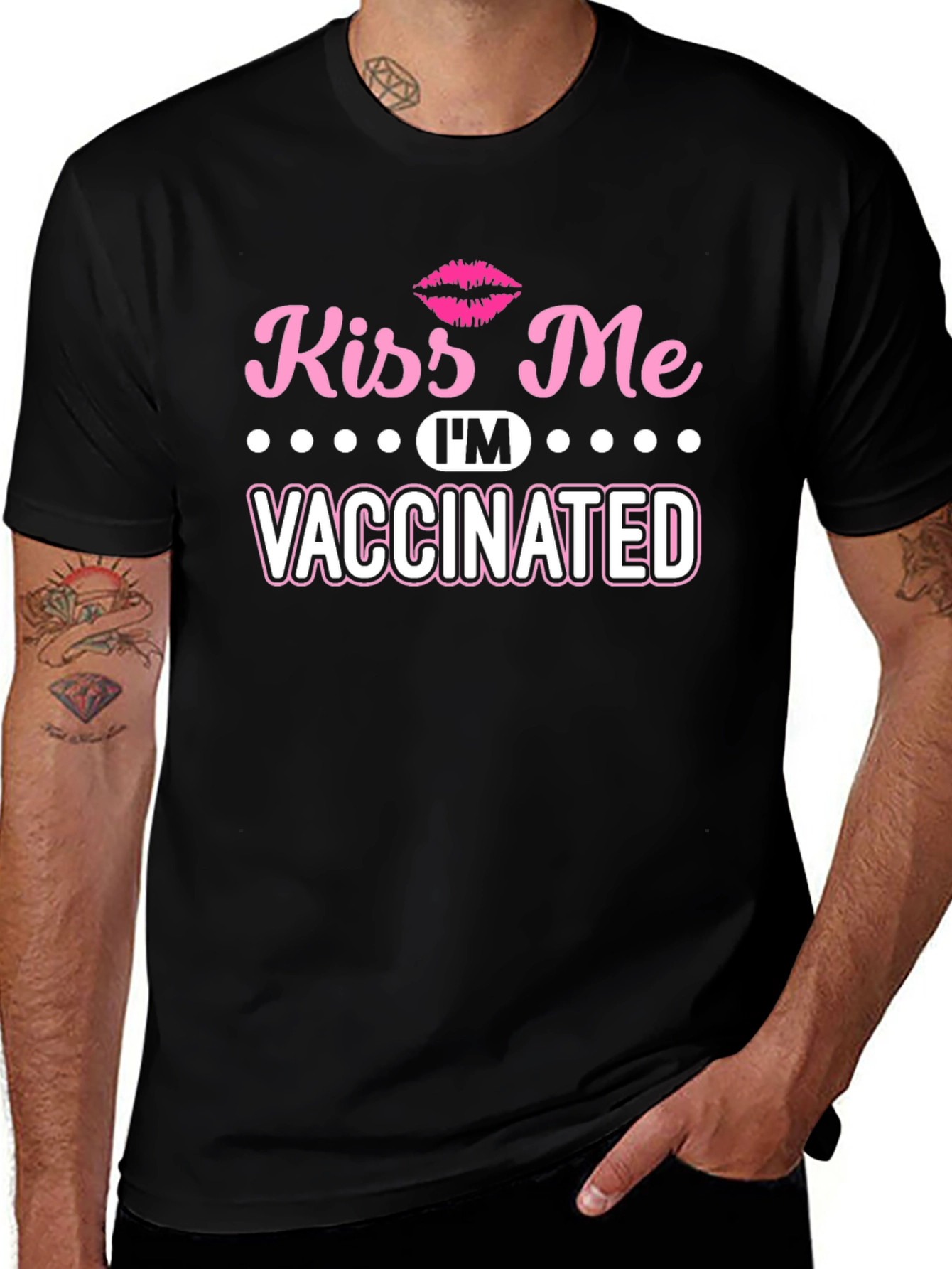 Kiss Me Im Vaccinated Graphic T-Shirt