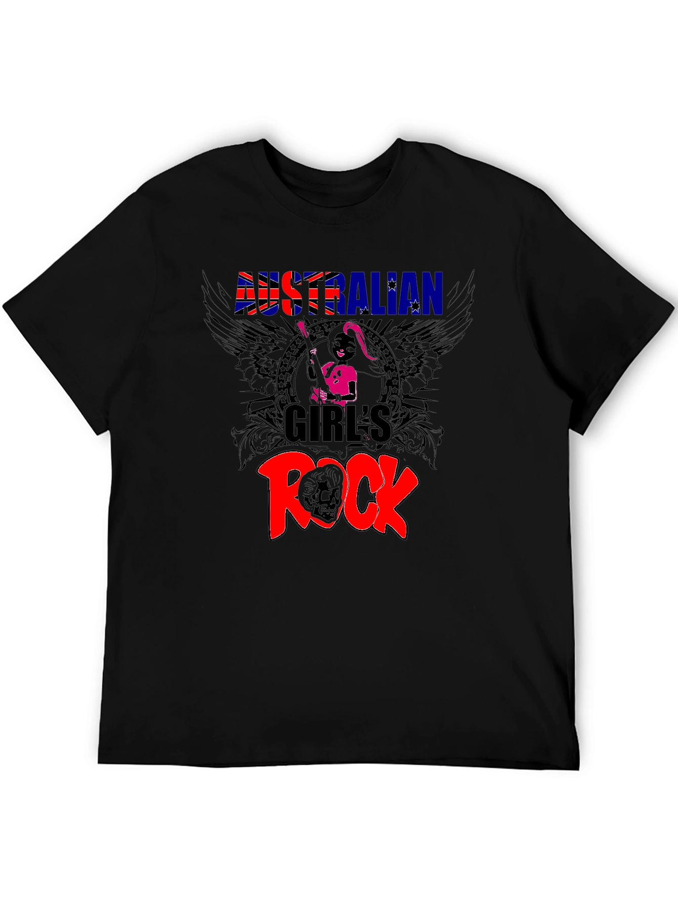 Australian Girls Rock Black T-Shirt