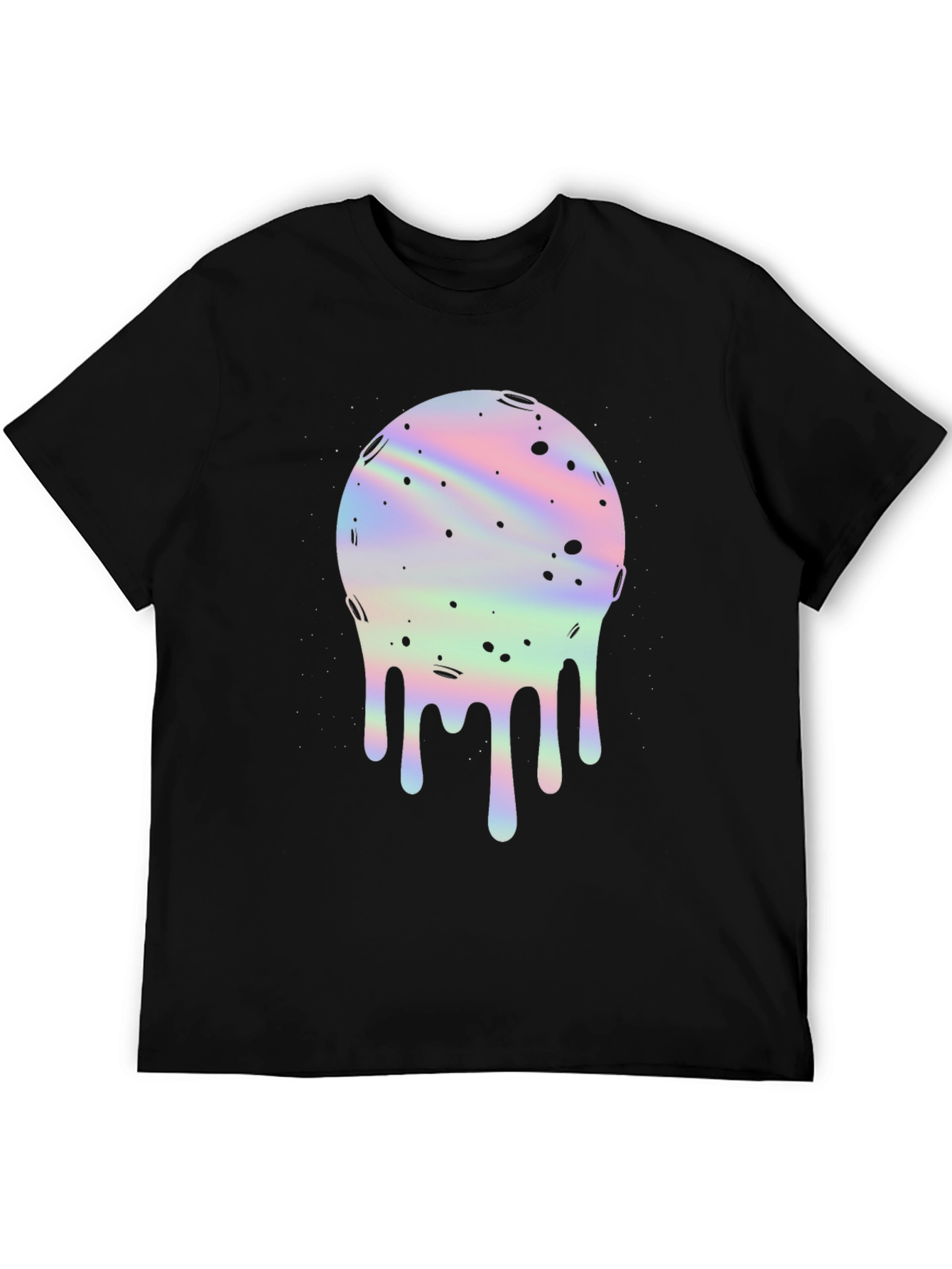 Melting Moon Graphic Tee - Holographic Space Design
