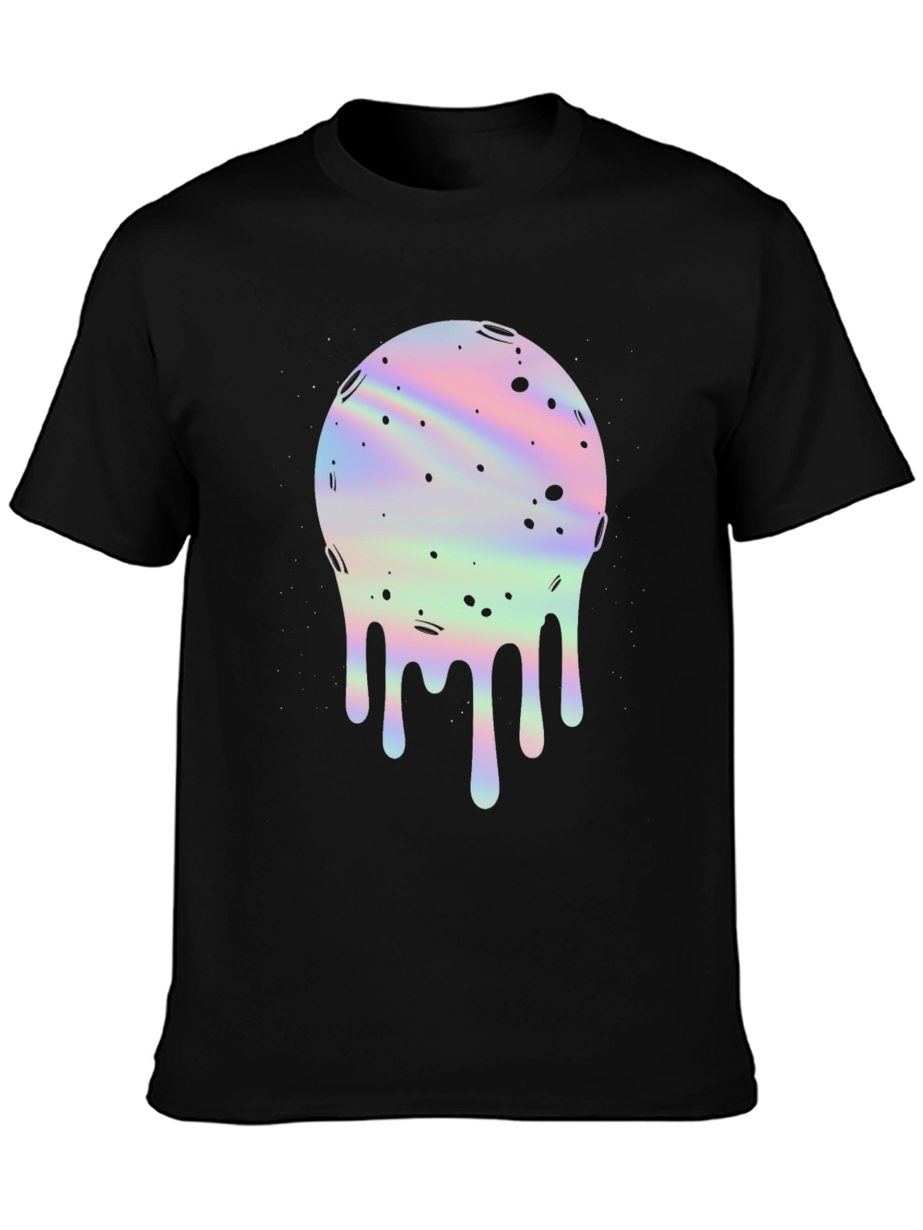 Melting Moon Graphic Tee - Holographic Space Design