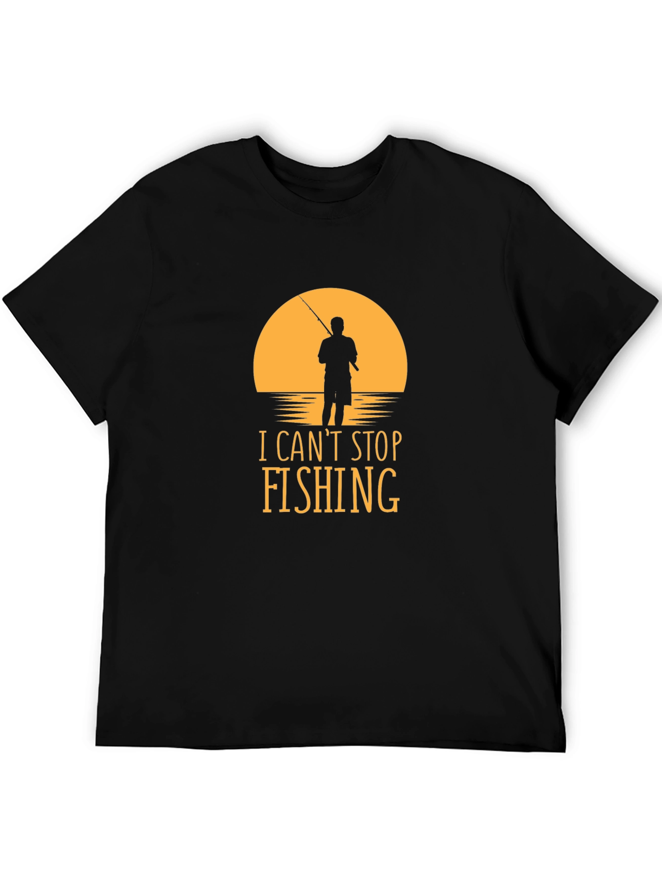 I Cant Stop Fishing T-Shirt - Black