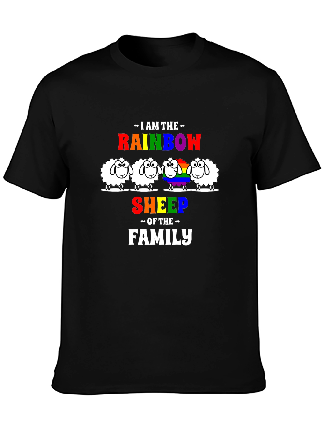 Rainbow Sheep Family Graphic Tee