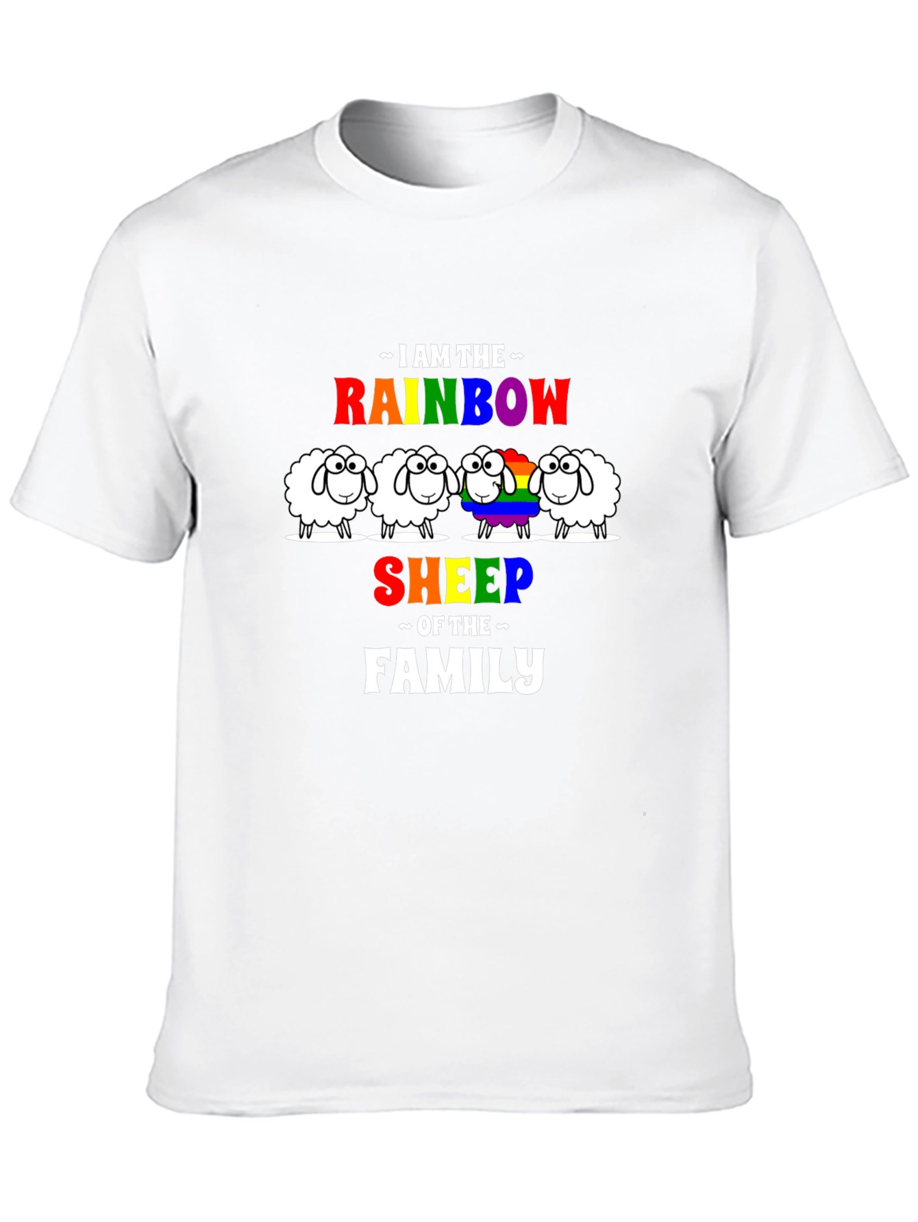 Rainbow Sheep Family Graphic Tee