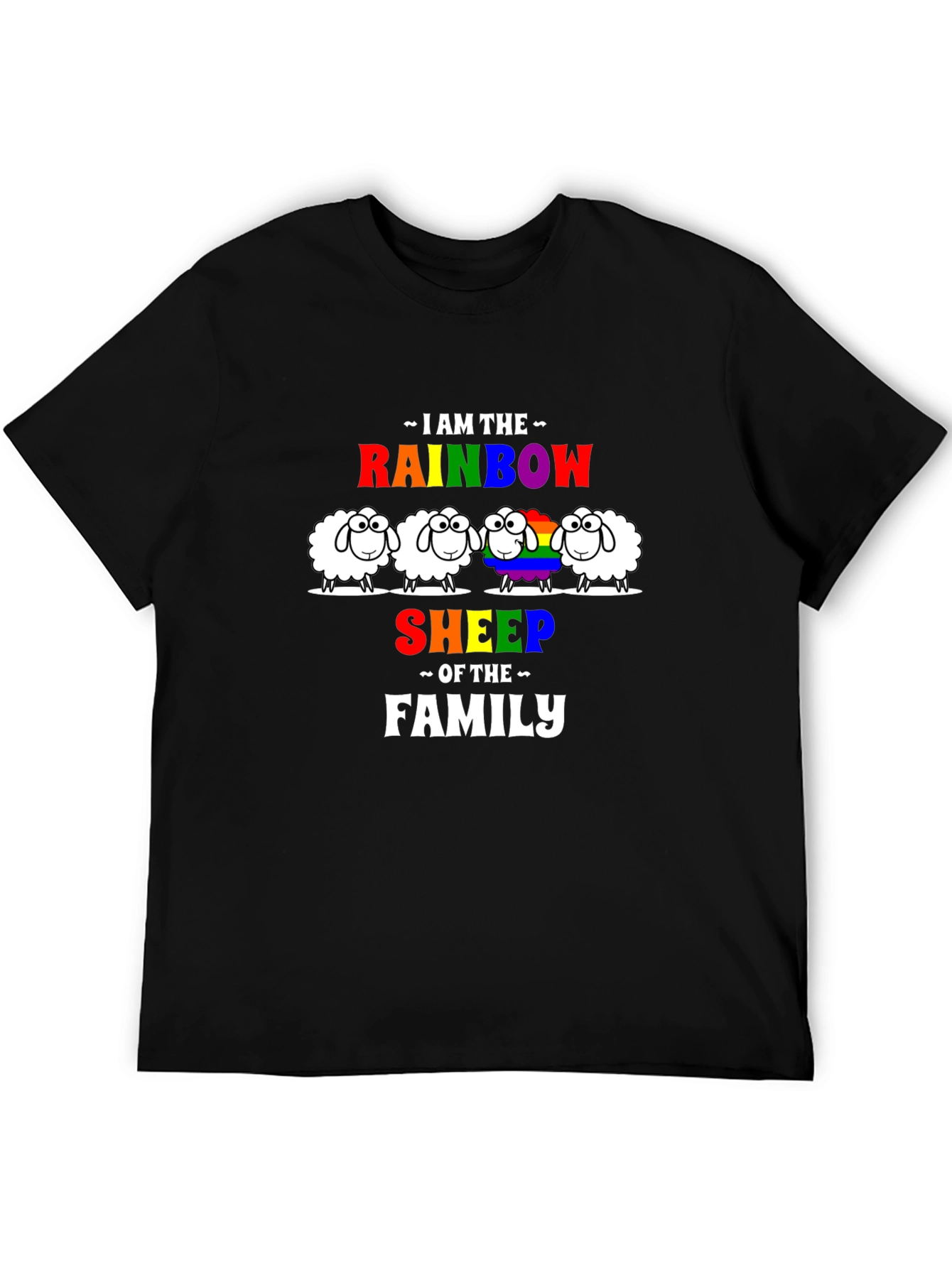 Rainbow Sheep Family Graphic Tee