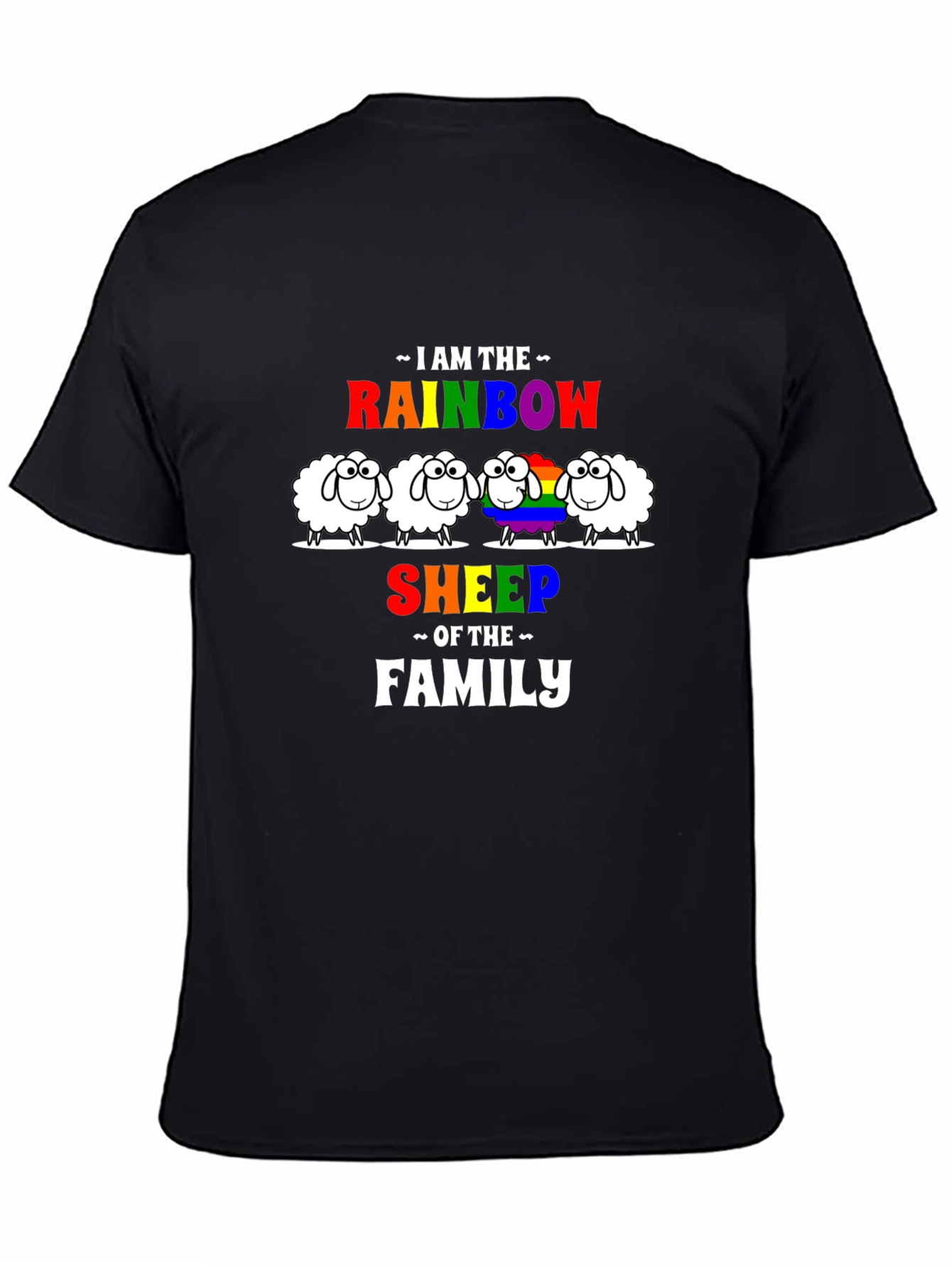 Rainbow Sheep Family Graphic Tee