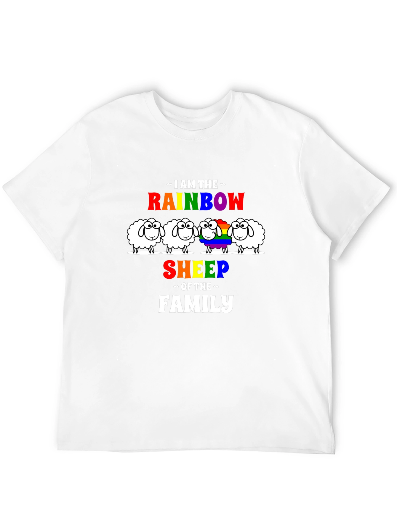 Rainbow Sheep Family Graphic Tee