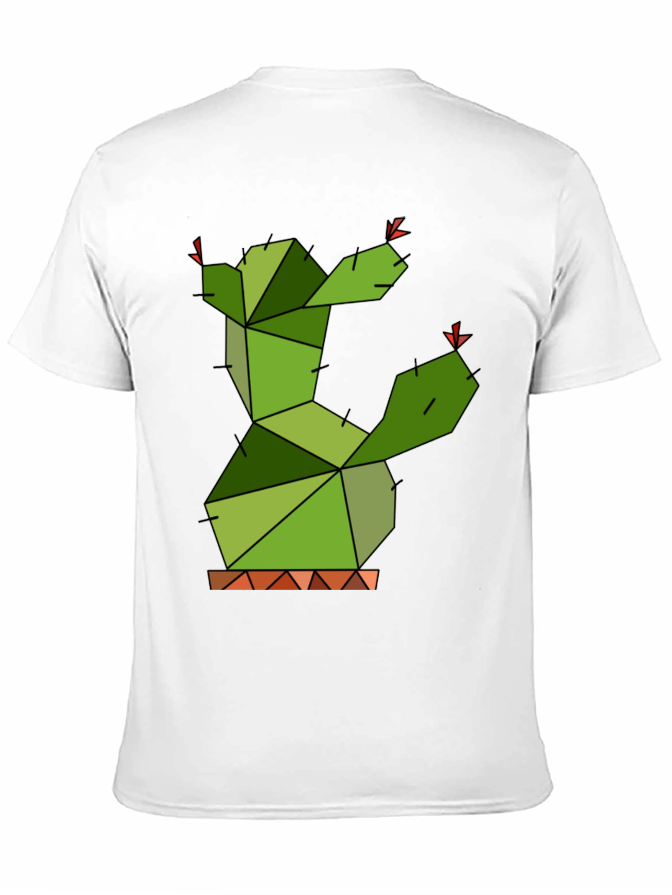 Geometric Cactus Graphic Tee - Modern Plant Lover Shirt
