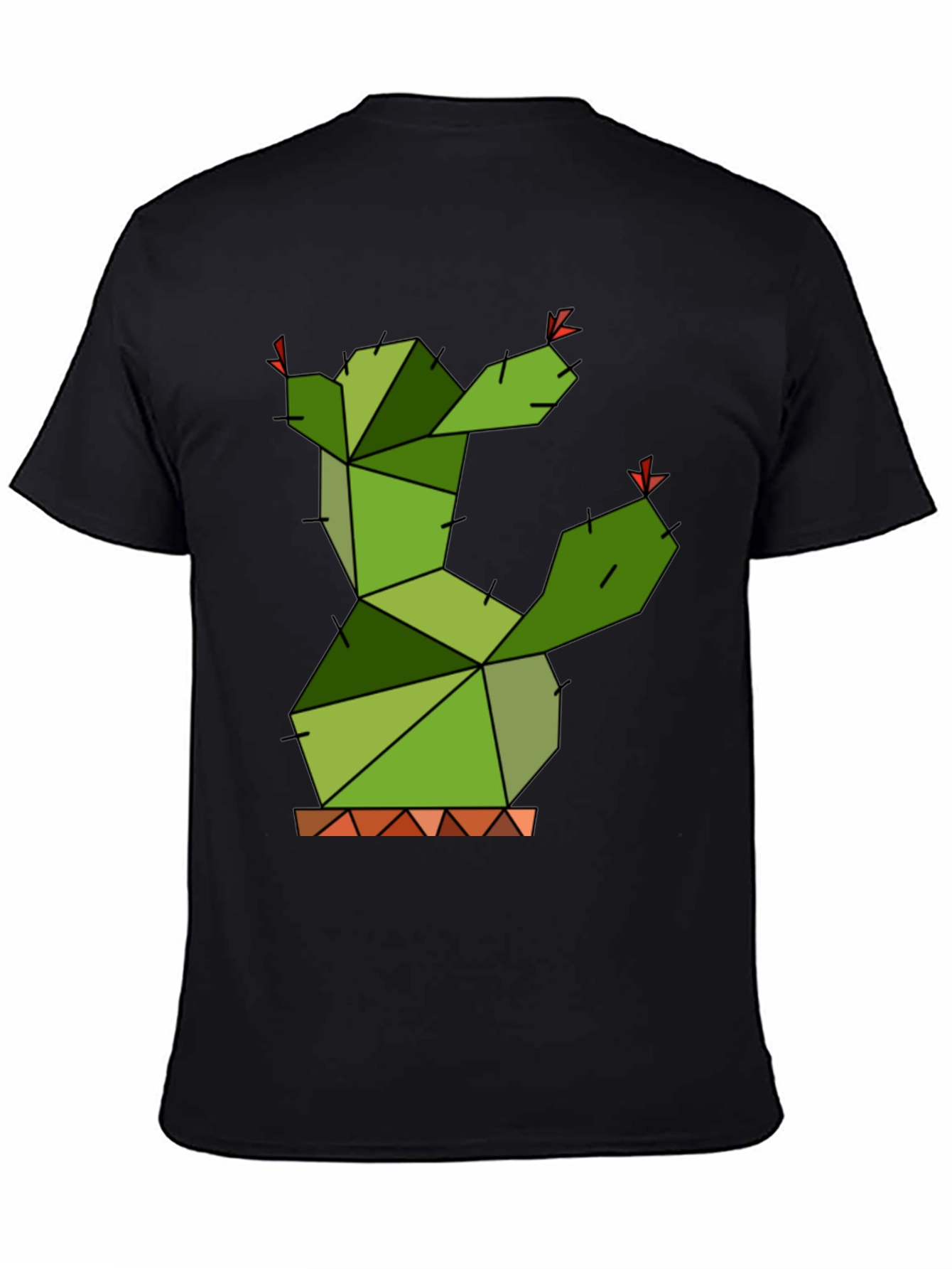 Geometric Cactus Graphic Tee - Modern Plant Lover Shirt