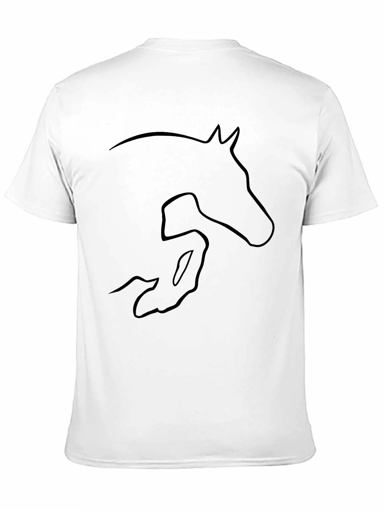 Equestrian Horse Jumping Graphic Black T-Shirt