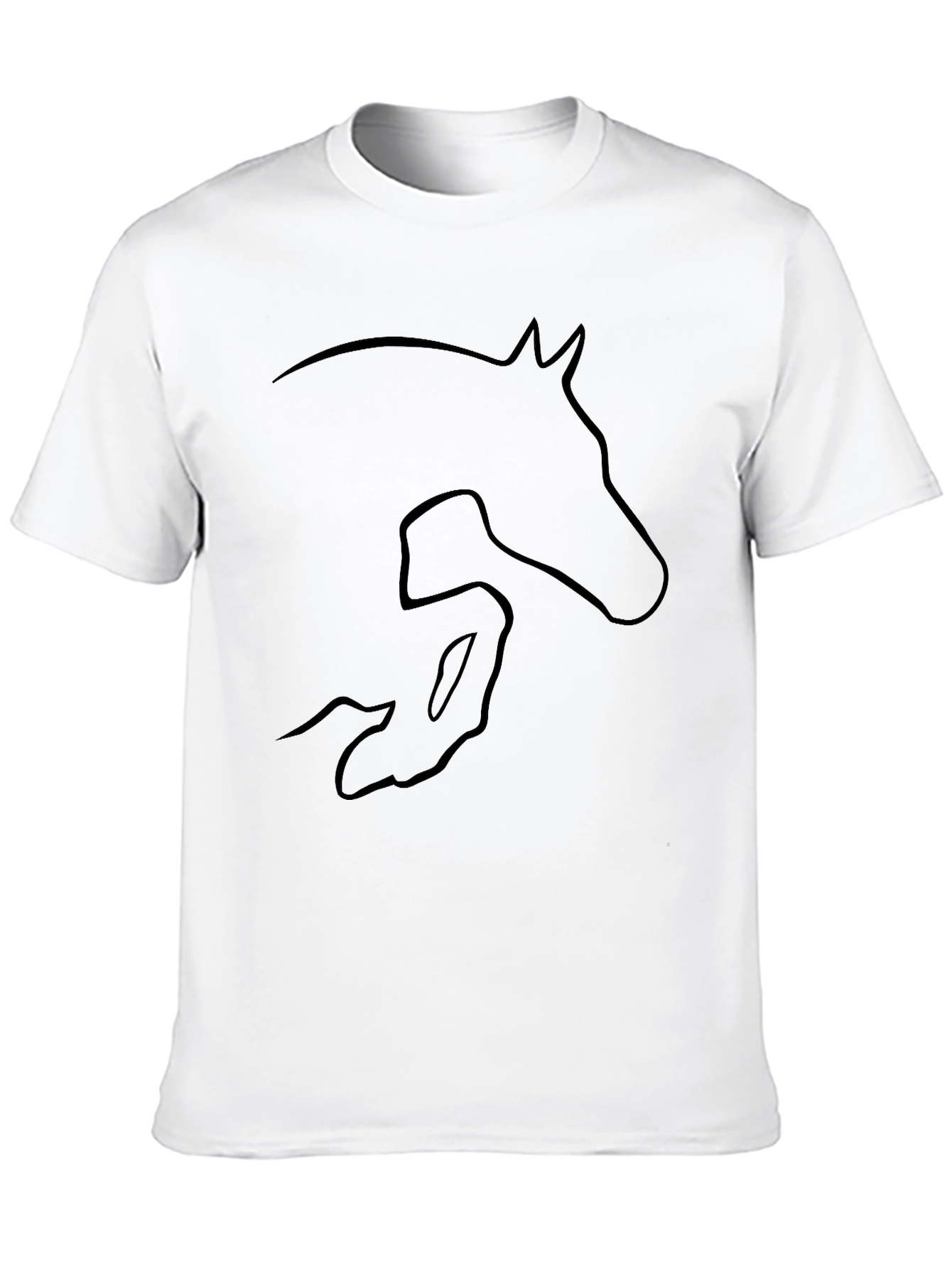 Equestrian Horse Jumping Graphic Black T-Shirt