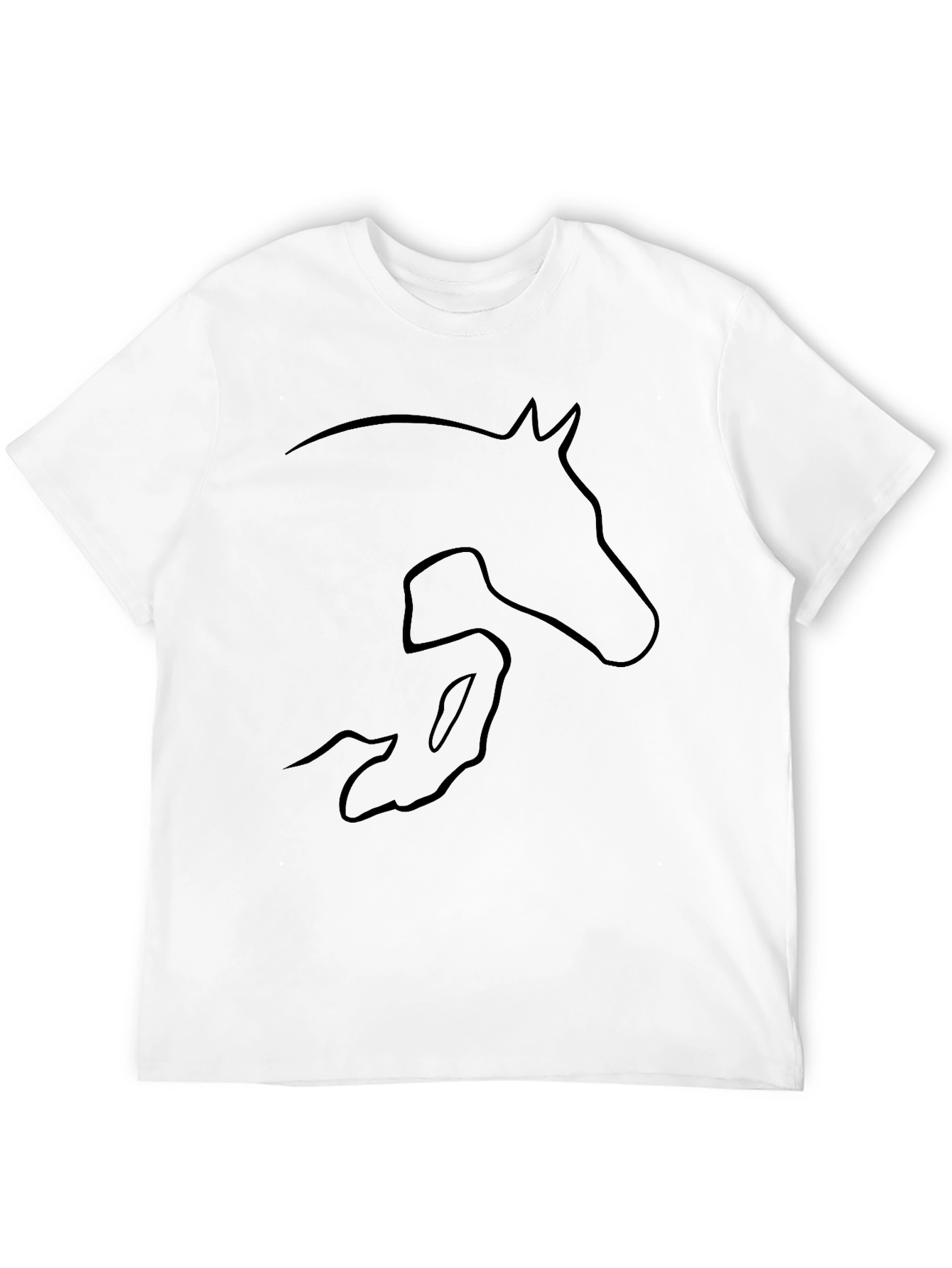 Equestrian Horse Jumping Graphic Black T-Shirt