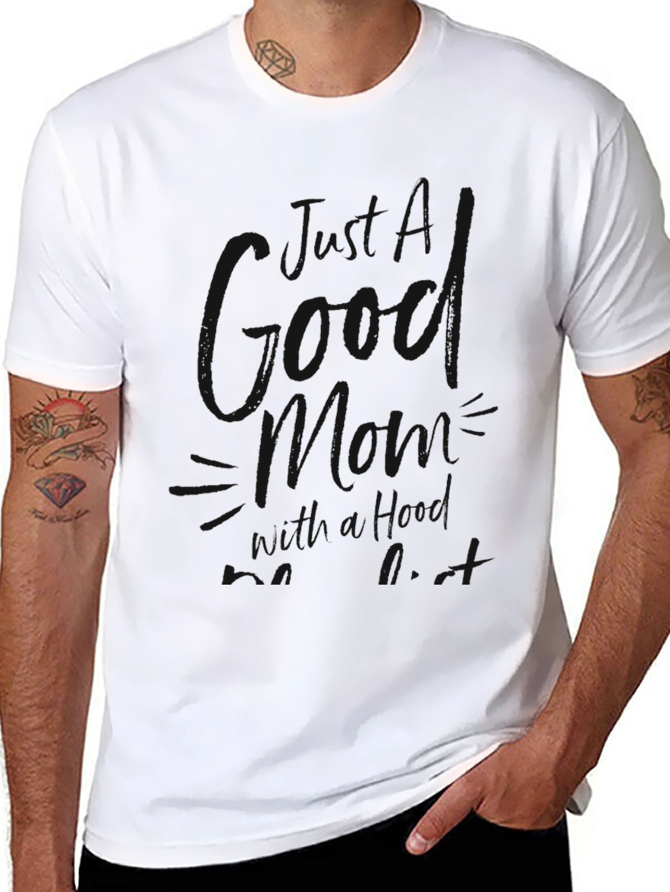Mens Black Short Sleeve Graphic T-Shirt