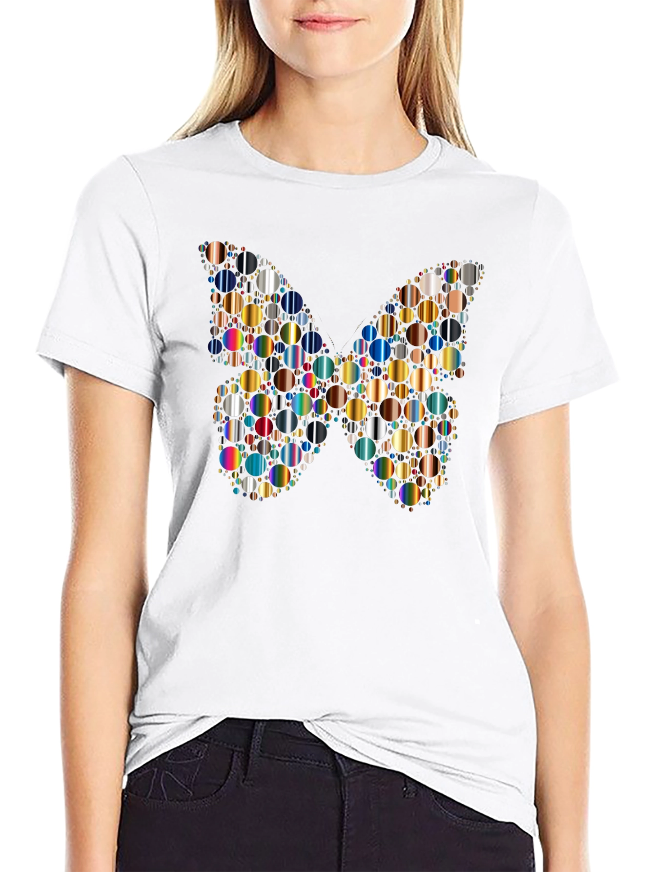 Butterfly Circles Graphic Tee - Black T-Shirt