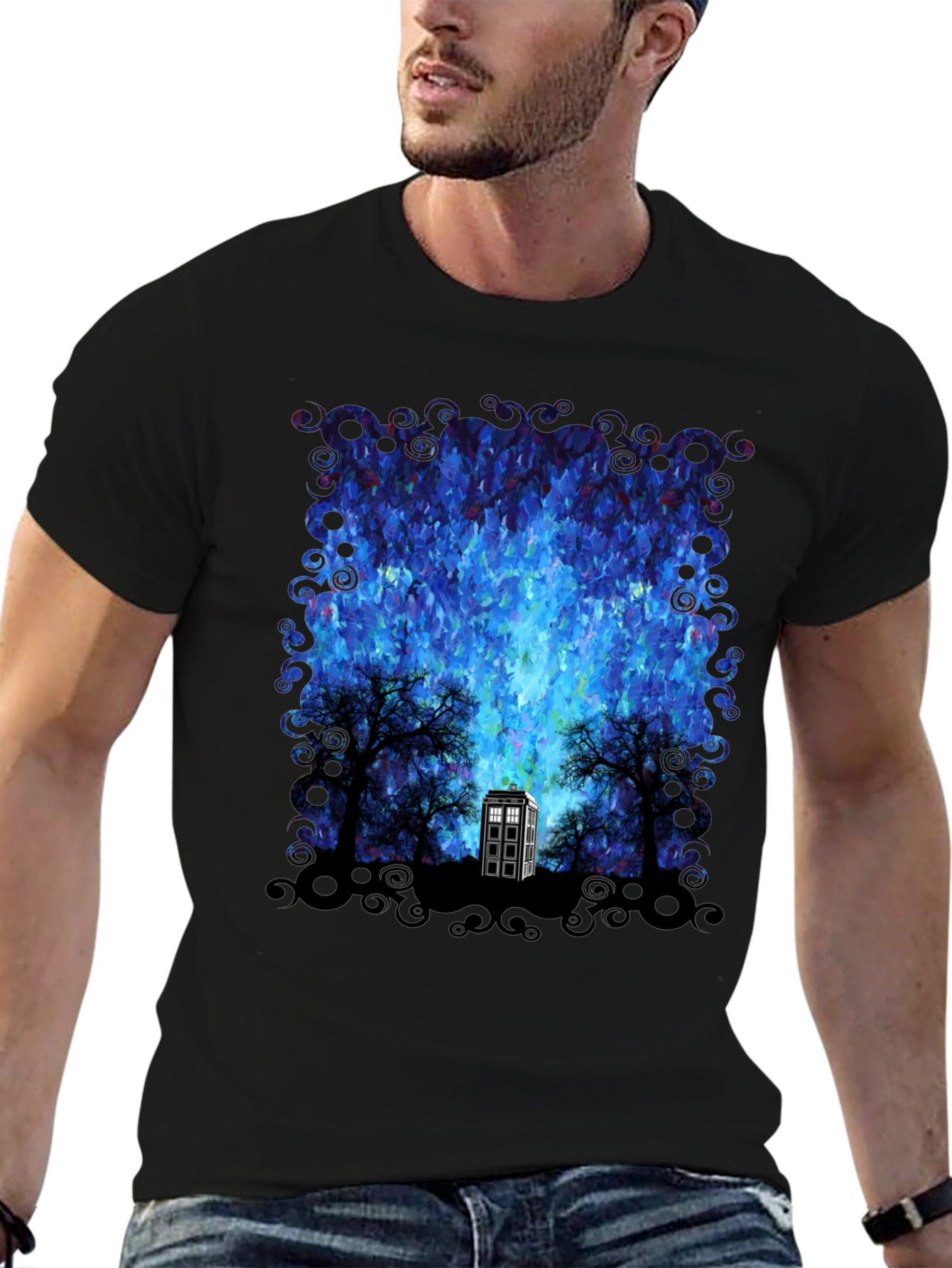 Doctor Who TARDIS Impressionist Mens Graphic Tee