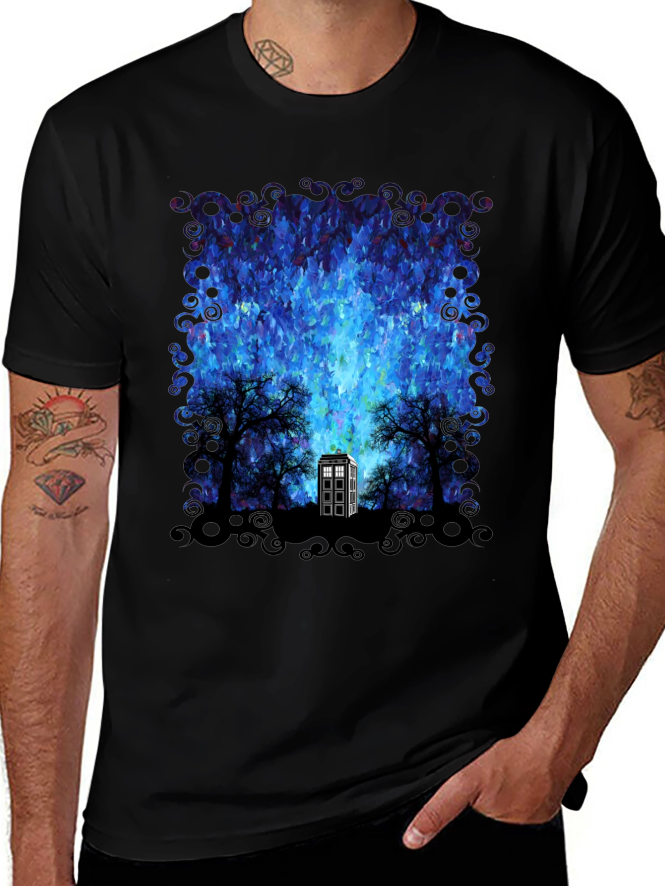 Doctor Who TARDIS Impressionist Mens Graphic Tee