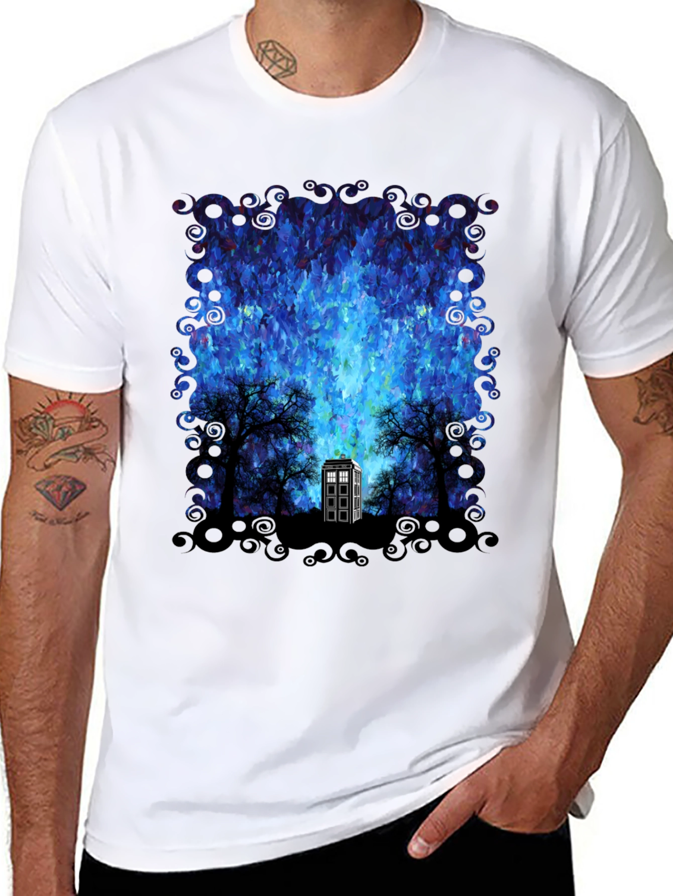Doctor Who TARDIS Impressionist Mens Graphic Tee