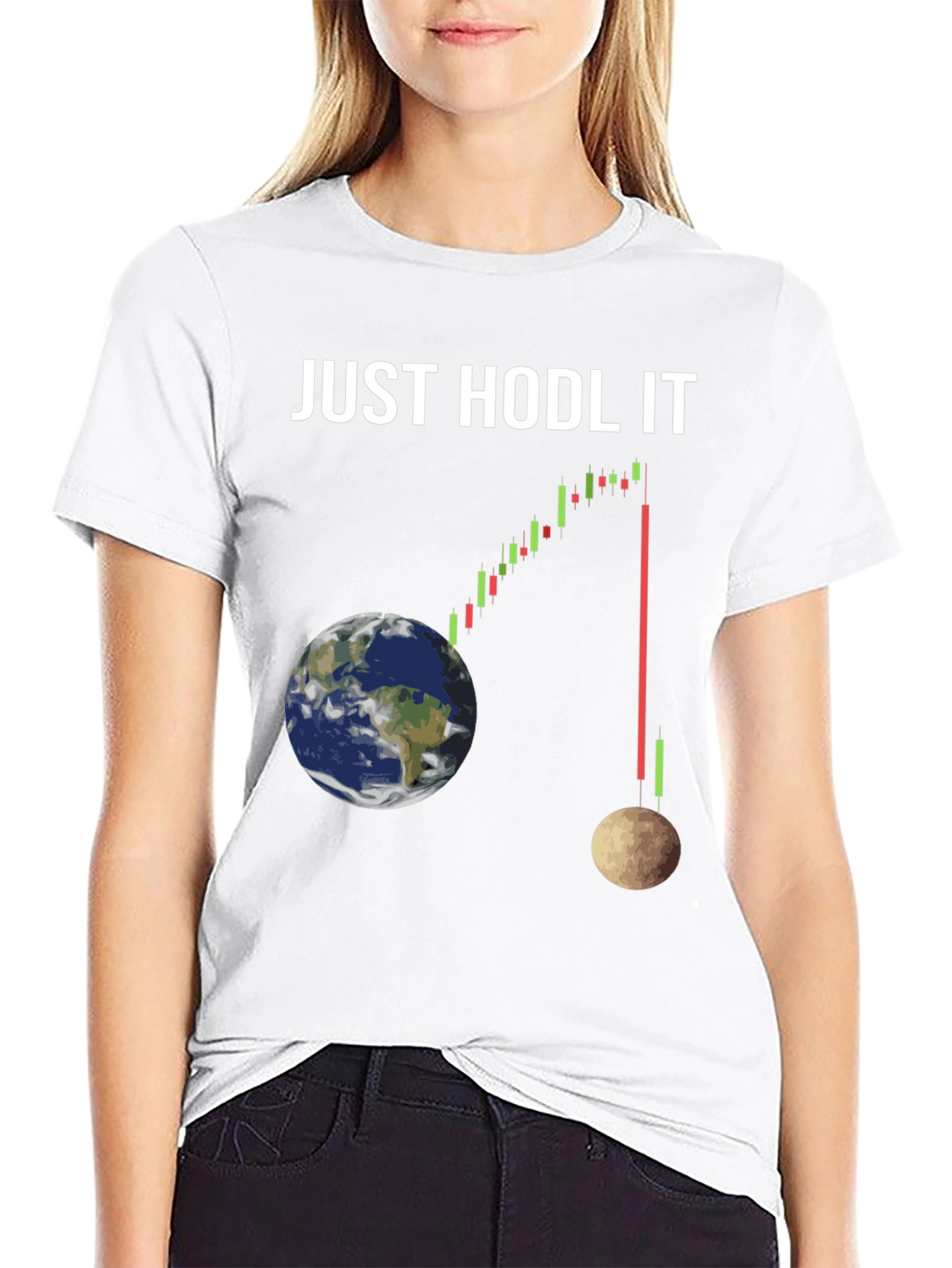 Just Hodl It T-Shirt: Crypto Earth to Moon