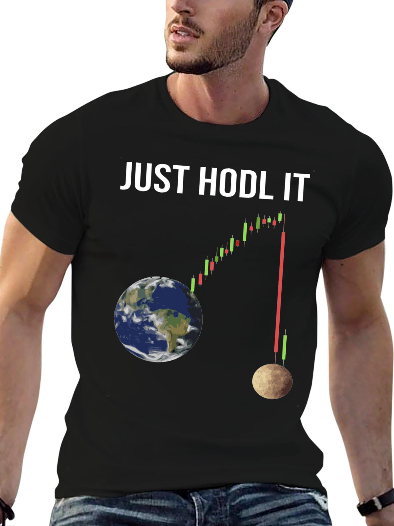 Just Hodl It T-Shirt: Crypto Earth to Moon