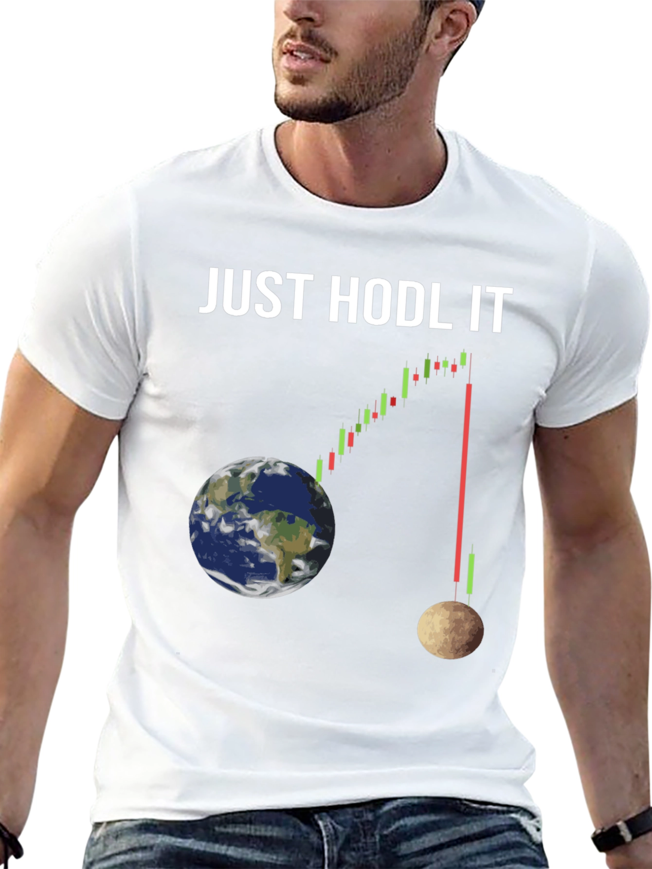 Just Hodl It T-Shirt: Crypto Earth to Moon