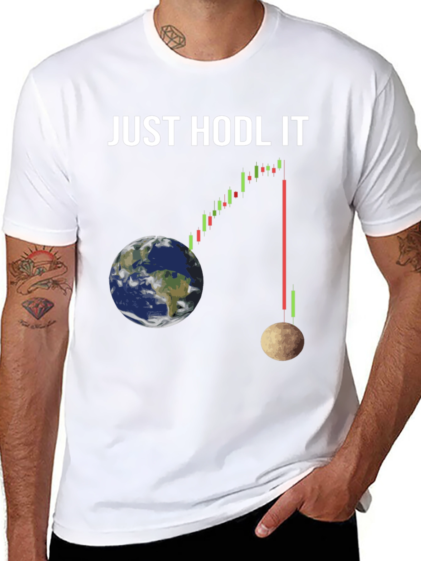 Just Hodl It T-Shirt: Crypto Earth to Moon
