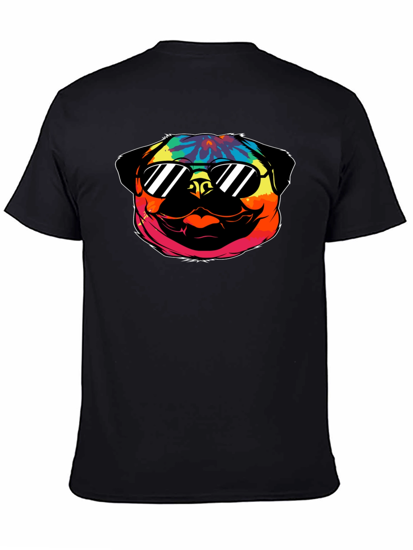 Cool Pug Graphic Tee - Black Cotton T-Shirt